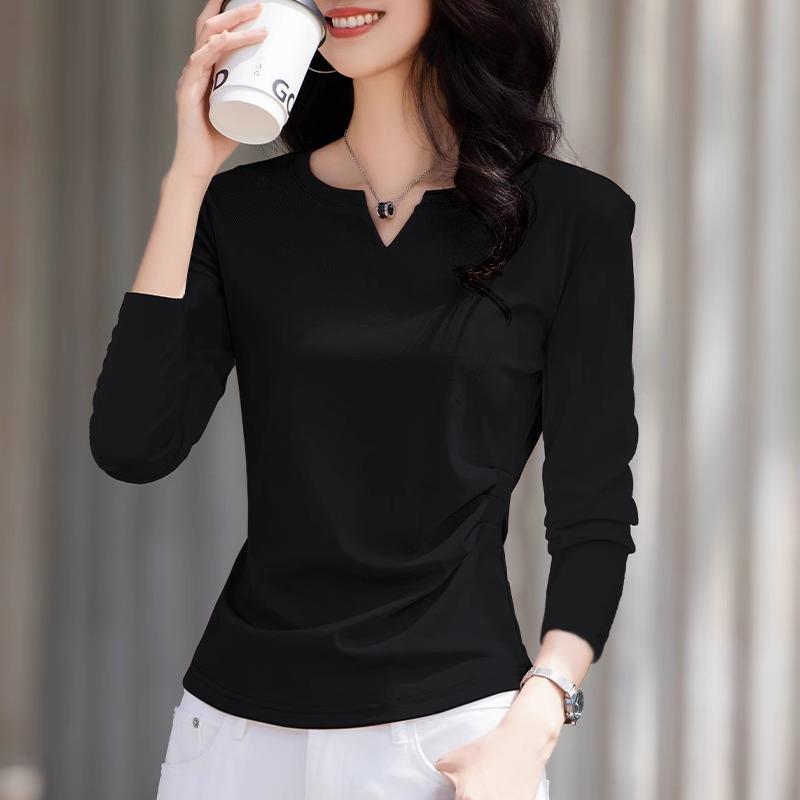 Long-sleeved T-shirt for Women Early Autumn Pleated Waist Top Ins Front Shoulder Versatile Inner Base Shirt S
Long-sleeved T-shirt for Women Early Autumn Pleated Waist Top Ins Front Shoulder Versatile Inner Base Shirt S