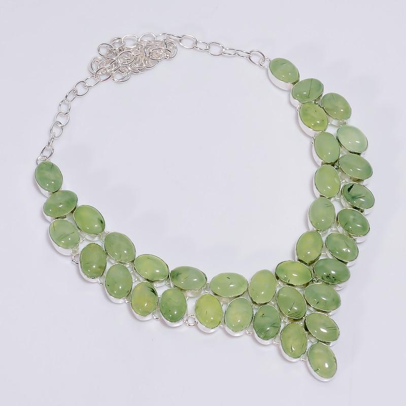 Dazzling Top Grade Qualite 100% Natural Prehnite Oval Shape Ethnic Style Handmade Jewelry 925 Steling Silver Necklace 18 WSJ-4768 срібний
Dazzling Top Grade Qualite 100% Natural Prehnite Oval Shape Ethnic Style Handmade Jewelry 925 Steling Silver Necklace 18 WSJ-4768 срібний