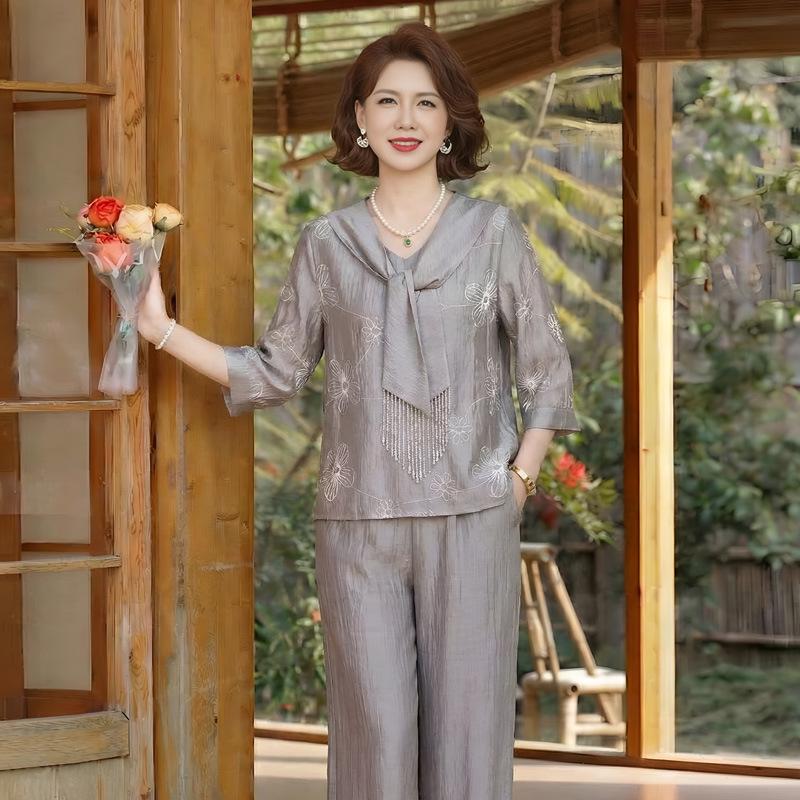 Summer 2026 Women s Elegant Two-Piece Shawl Set - Mother s Day Edition, Short Sleeve Solid Color for Middle-Aged and Elderly Women 2XL (125-135 lbs) серый
Summer 2026 Women s Elegant Two-Piece Shawl Set - Mother s Day Edition, Short Sleeve Solid Color for Middle-Aged and Elderly Women 2XL (125-135 lbs) серый