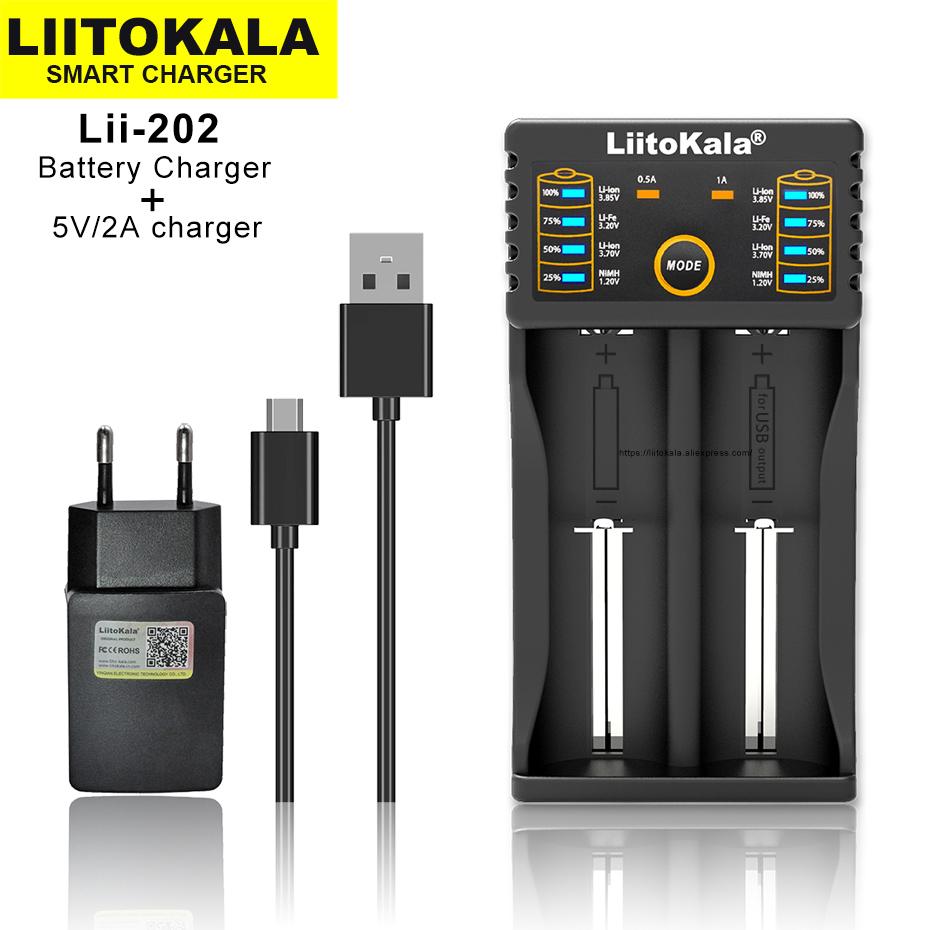 Liitokala Lii-202 1.2V 3.85V 3.7V 3.2V 18650 18350 18500 21700 26700 26650 AA AAA NiMH Rechargeable Lithium-Battery Charger Only charger
Liitokala Lii-202 1.2V 3.85V 3.7V 3.2V 18650 18350 18500 21700 26700 26650 AA AAA NiMH Rechargeable Lithium-Battery Charger Only charger