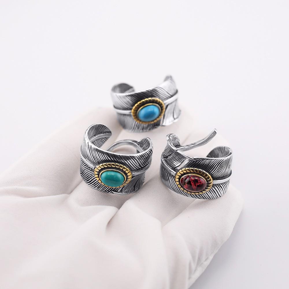 Takahashi Goro s Adjustable Turquoise Feather Ring - Unisex Japanese Design Open Adjustable
Takahashi Goro s Adjustable Turquoise Feather Ring - Unisex Japanese Design Open Adjustable