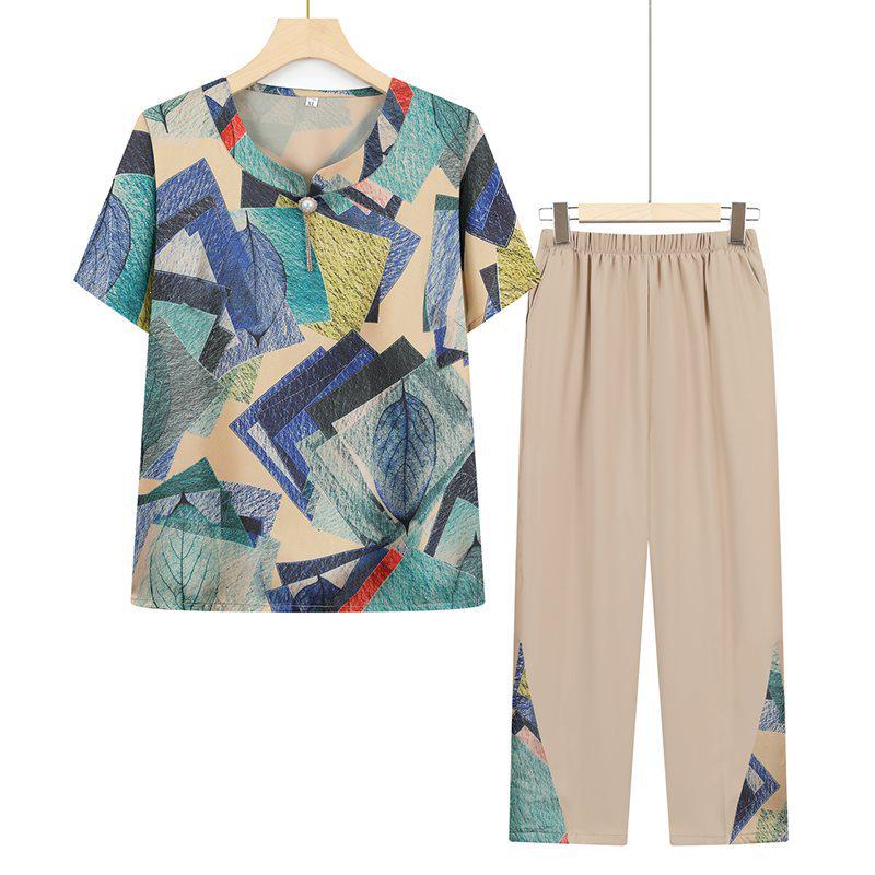Grandma s Summer Short-Sleeve Two-Piece Outfit for Elderly Women: Thin Round Neck Dress 4XL (recommended 130-145 lbs)
Grandma s Summer Short-Sleeve Two-Piece Outfit for Elderly Women: Thin Round Neck Dress 4XL (recommended 130-145 lbs)