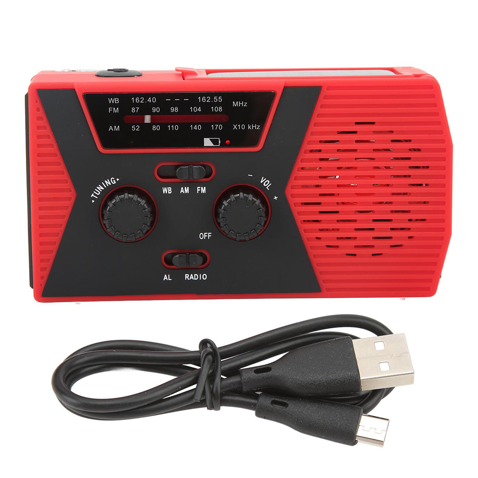 Solar Emergency Crank Self Powered Radio FM AM NOAA Weather Radio with Flashlight Cell Phone
Solar Emergency Crank Self Powered Radio FM AM NOAA Weather Radio with Flashlight Cell Phone