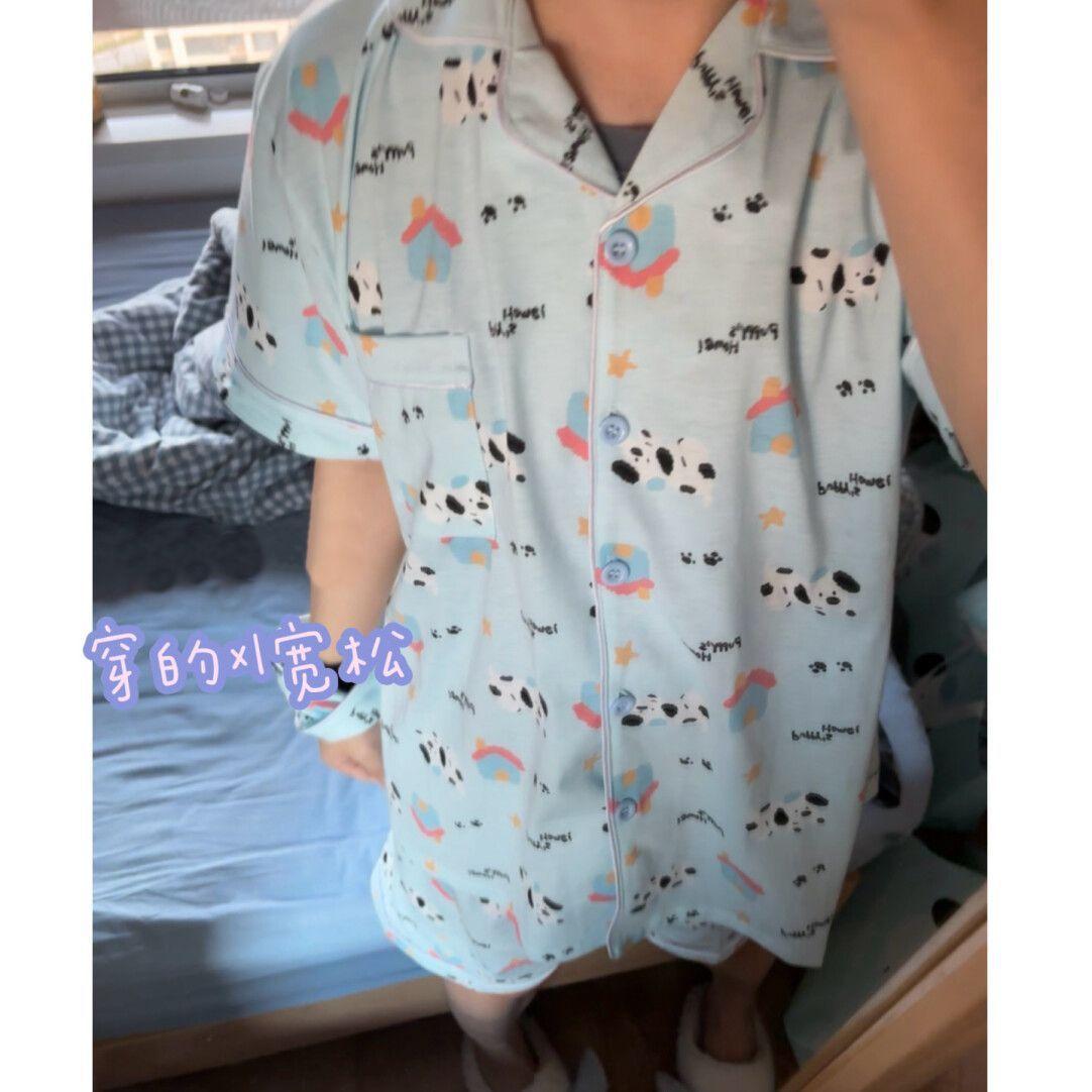 Japanese sweet full print spotted puppy pajamas women s summer short-sleeved shorts cardigan two-piece set can be worn outside loungewear S
Japanese sweet full print spotted puppy pajamas women s summer short-sleeved shorts cardigan two-piece set can be worn outside loungewear S