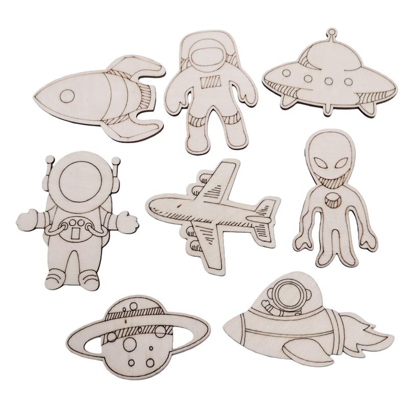 8pcs Outer Space Crafts Unfinished Wooden Cutouts Space Themed Party Favor Rocket Planet Astronaut Alien DIY Wood Painting about 8.5cm
8pcs Outer Space Crafts Unfinished Wooden Cutouts Space Themed Party Favor Rocket Planet Astronaut Alien DIY Wood Painting about 8.5cm