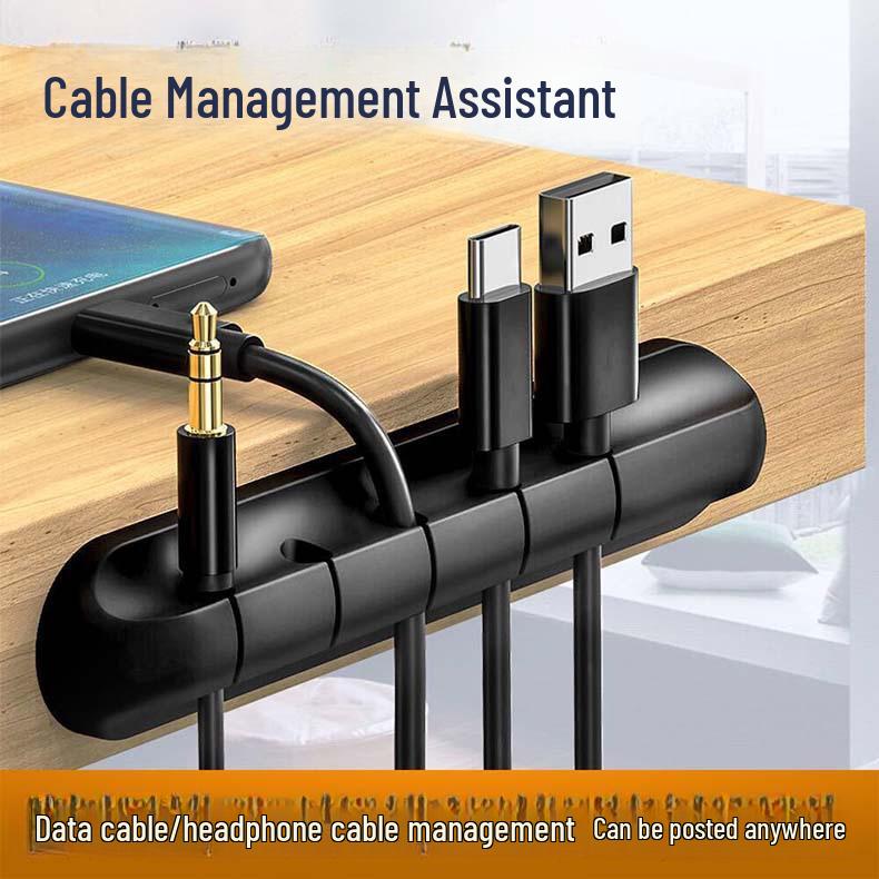 Silicone Self-Adhesive Cable Organizer for Power Cords, Mouse, Earphones, and Mobile Devices Black
Silicone Self-Adhesive Cable Organizer for Power Cords, Mouse, Earphones, and Mobile Devices Black
