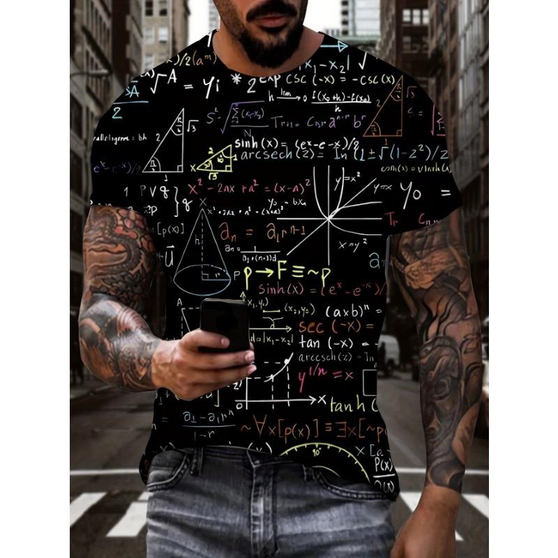 3D Digital Print Men S T-Shirt Featuring a Scientific Equation Design, Perfect for Casual, Unique, Hip-Hop Party Streetwear S
3D Digital Print Men S T-Shirt Featuring a Scientific Equation Design, Perfect for Casual, Unique, Hip-Hop Party Streetwear S