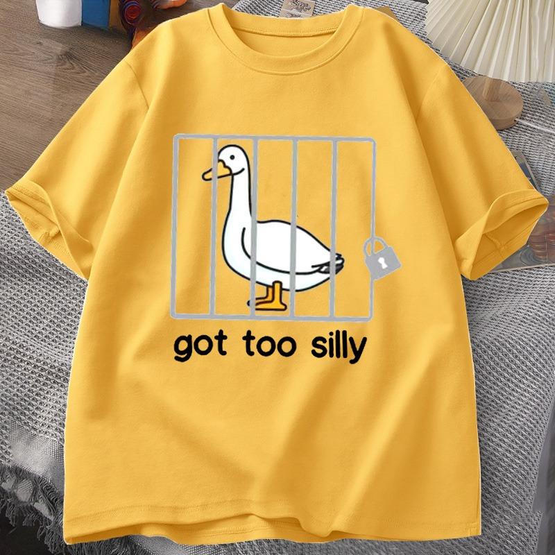 Silly Goose T Shirts Got Too Silly TShirt Cotton Short Sleeve Unisex Women Fashion Print Tshirt High Quality Loose Breathable Tees 4XL
Silly Goose T Shirts Got Too Silly TShirt Cotton Short Sleeve Unisex Women Fashion Print Tshirt High Quality Loose Breathable Tees 4XL
