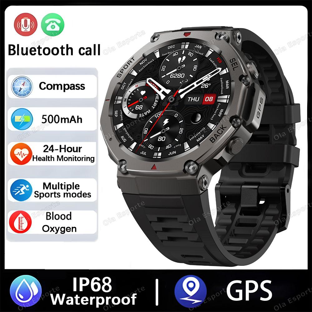 New Built-in GPS Smart Watch Men 1.43 Screen Compass Heart Rate BT Call IP69 Waterproof Swimming 170+ Sports Watch чорний
New Built-in GPS Smart Watch Men 1.43 Screen Compass Heart Rate BT Call IP69 Waterproof Swimming 170+ Sports Watch чорний