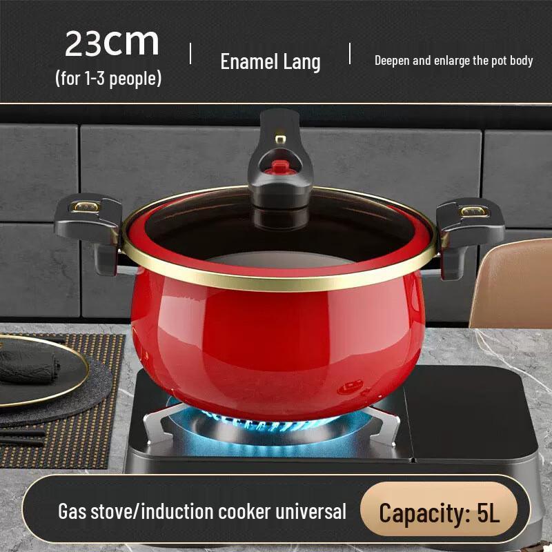 San Jiaolong Enamel Cast Iron Pressure Cooker & Soup Pot
San Jiaolong Enamel Cast Iron Pressure Cooker & Soup Pot