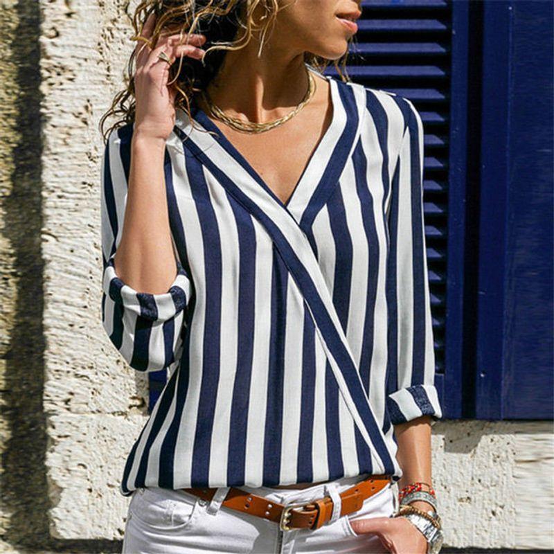 New Long Sleeve V-Neck Striped Shirt2022 Women s Long Sleeves V Neck Stripes Shirt Navy M
New Long Sleeve V-Neck Striped Shirt2022 Women s Long Sleeves V Neck Stripes Shirt Navy M