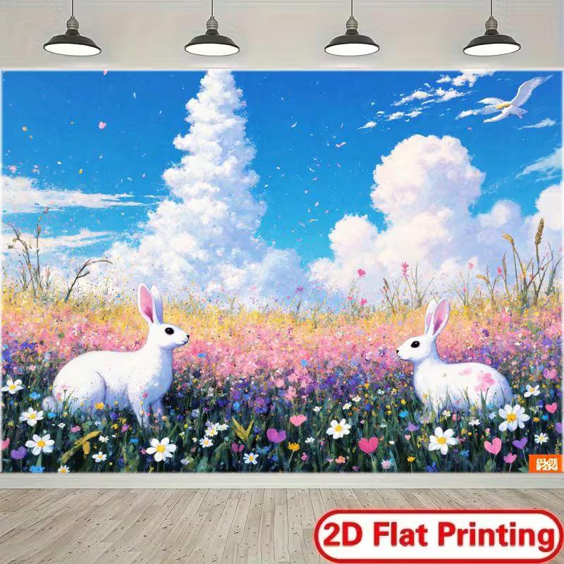 2D Floral Meadow Backdrop, White Bunnies in Spring Flowers for Easter & Children Photoshoot 47.2x31.5inch/120*80cm
2D Floral Meadow Backdrop, White Bunnies in Spring Flowers for Easter & Children Photoshoot 47.2x31.5inch/120*80cm