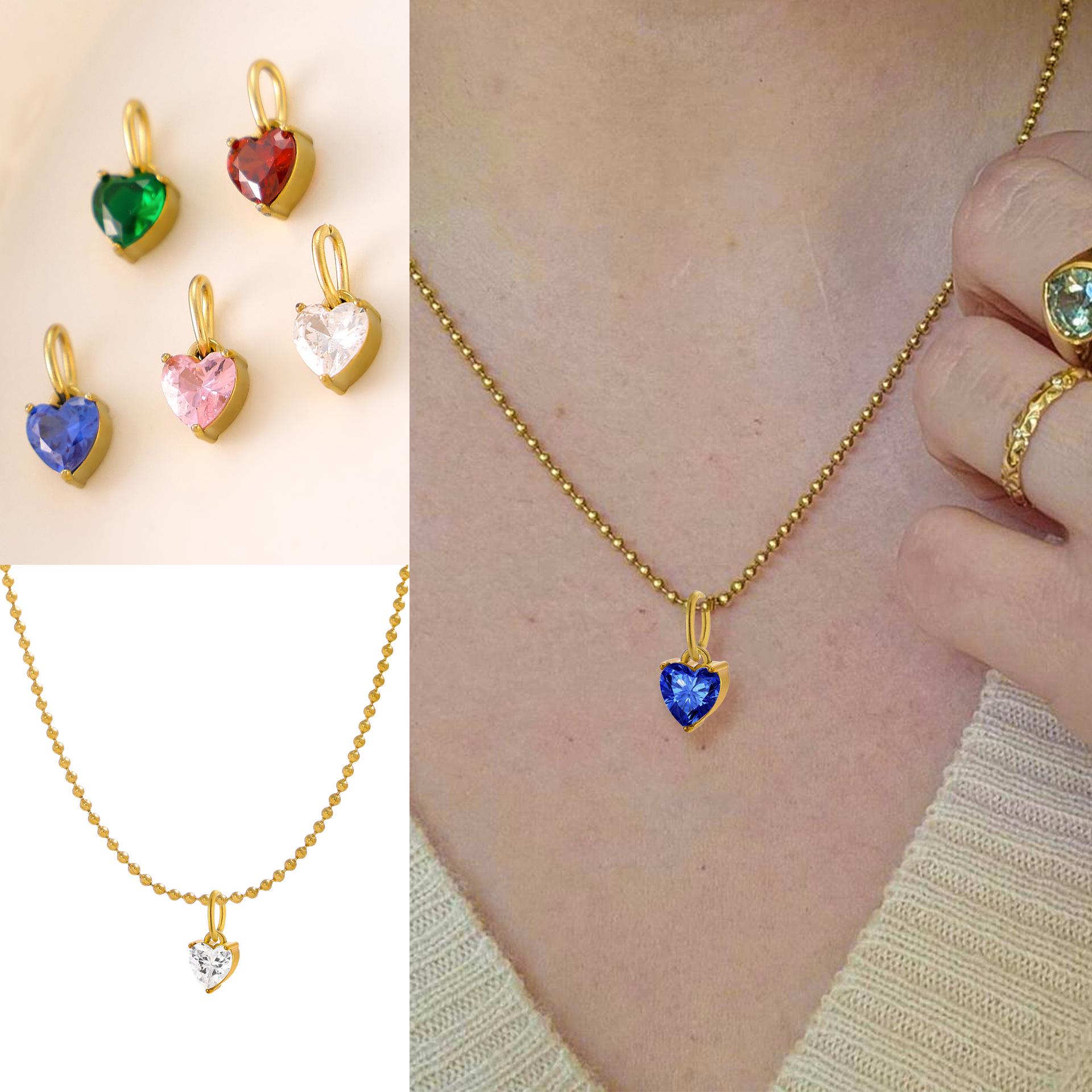Stainless Steel Heart-shaped Zircon Pendant, DIY Jewelry Accessory, Small and Elegant Charm
Stainless Steel Heart-shaped Zircon Pendant, DIY Jewelry Accessory, Small and Elegant Charm