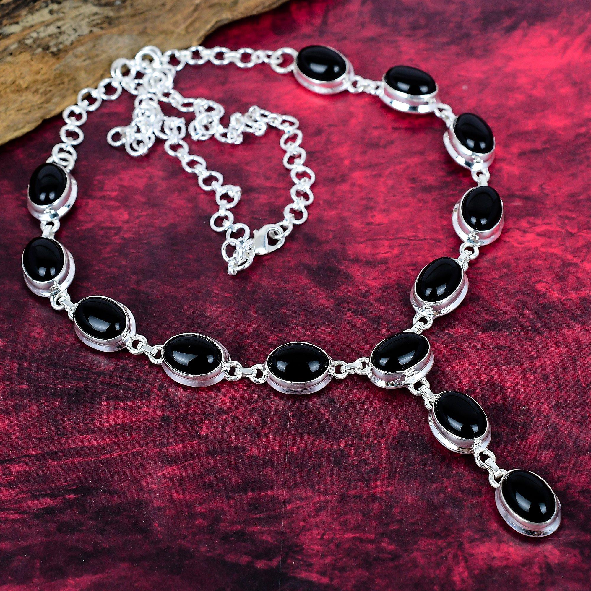 Ожерелье из черного оникса ручной работы, ожерелье из стерлингового серебра 925 пробы, антикварные украшения, для подарка на помолвку чёрный
Ожерелье из черного оникса ручной работы, ожерелье из стерлингового серебра 925 пробы, антикварные украшения, для подарка на помолвку чёрный