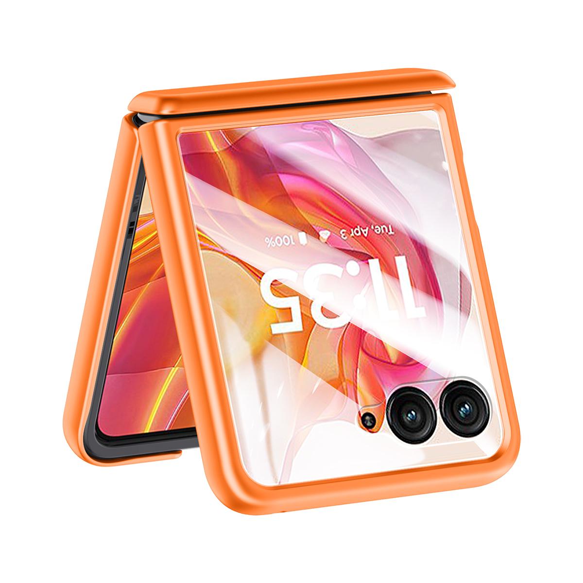 For Motorola Razr 50 Ultra 5G Case Skin-Touch PU Leather Back Cover with Rebound Hinge,Rear Small Screen Protector Orange
For Motorola Razr 50 Ultra 5G Case Skin-Touch PU Leather Back Cover with Rebound Hinge,Rear Small Screen Protector Orange