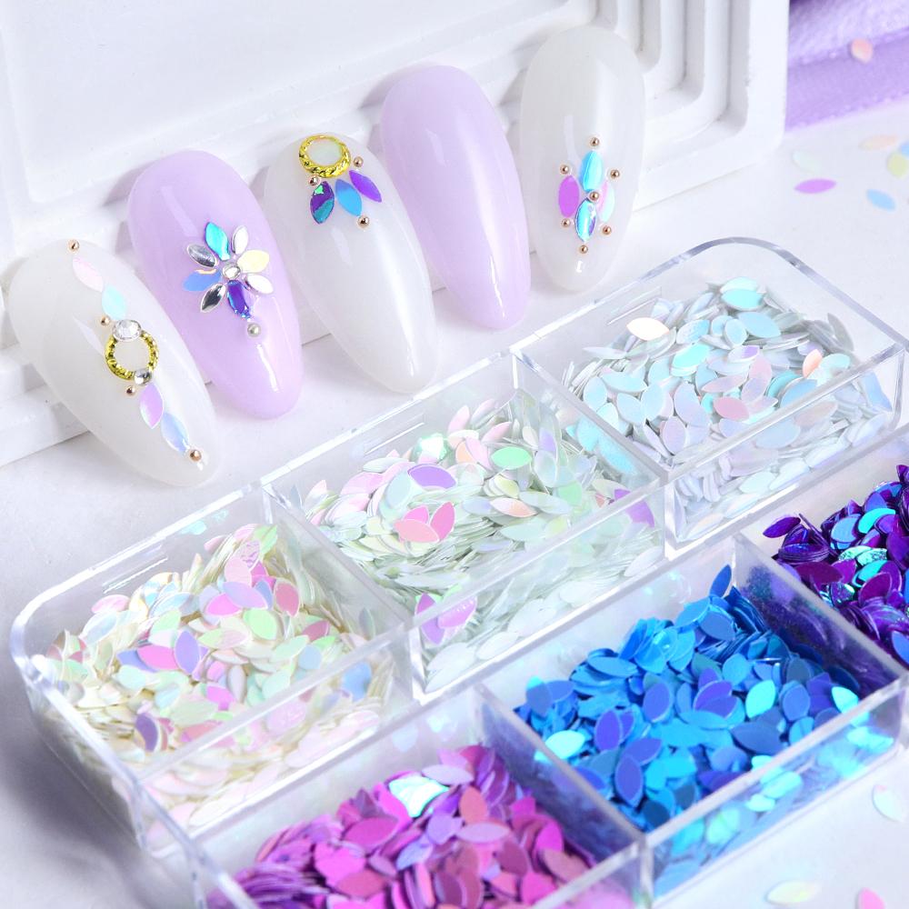 Mermaid Oval Nail Sequins Glitter Petal Flake Nail Art Decoration DIY Nail Design Supplies, 6 Grids
Mermaid Oval Nail Sequins Glitter Petal Flake Nail Art Decoration DIY Nail Design Supplies, 6 Grids