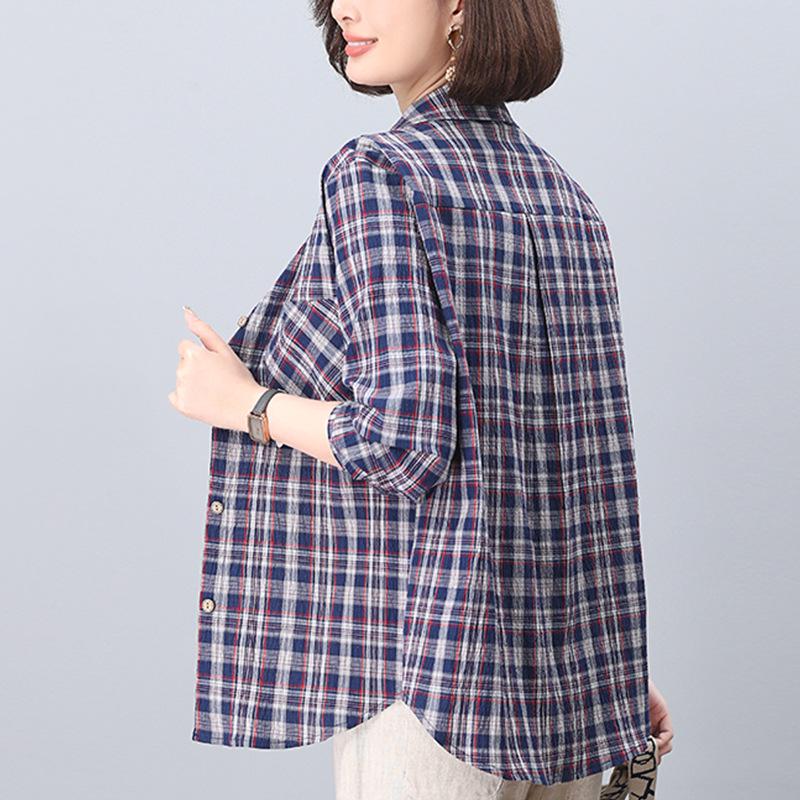 Women s Plaid Long Sleeve Shirt - Spring Autumn 2025 Collection, Casual and Loose Fit for Middle-Aged, Hong Kong Style. Extra Large
Women s Plaid Long Sleeve Shirt - Spring Autumn 2025 Collection, Casual and Loose Fit for Middle-Aged, Hong Kong Style. Extra Large