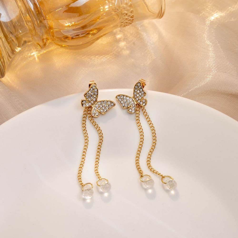 Golden Butterfly Butterfly Drop Earrings Inlaid Pendant Butterfly Dangle Earrings Lady StyleB
Golden Butterfly Butterfly Drop Earrings Inlaid Pendant Butterfly Dangle Earrings Lady StyleB