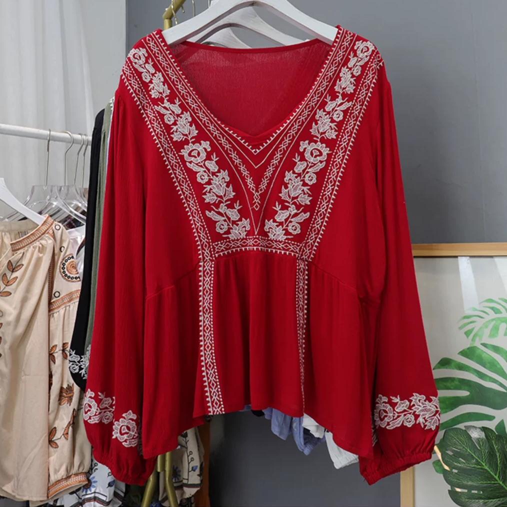 Женская вышитая крючком рубашка с рукавами-фонариками, короткая женская модная блузка, весенний ретро-топ в этническом стиле, блузы One Size красный
Женская вышитая крючком рубашка с рукавами-фонариками, короткая женская модная блузка, весенний ретро-топ в этническом стиле, блузы One Size красный