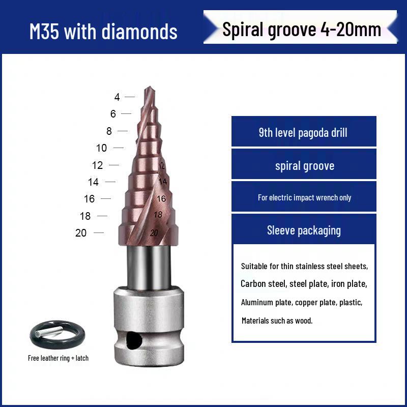 M35 Cobalt Step Drill Bit for Electric Wrench – High-Hardness Stainless Steel Reamer & Hole Opener
M35 Cobalt Step Drill Bit for Electric Wrench – High-Hardness Stainless Steel Reamer & Hole Opener