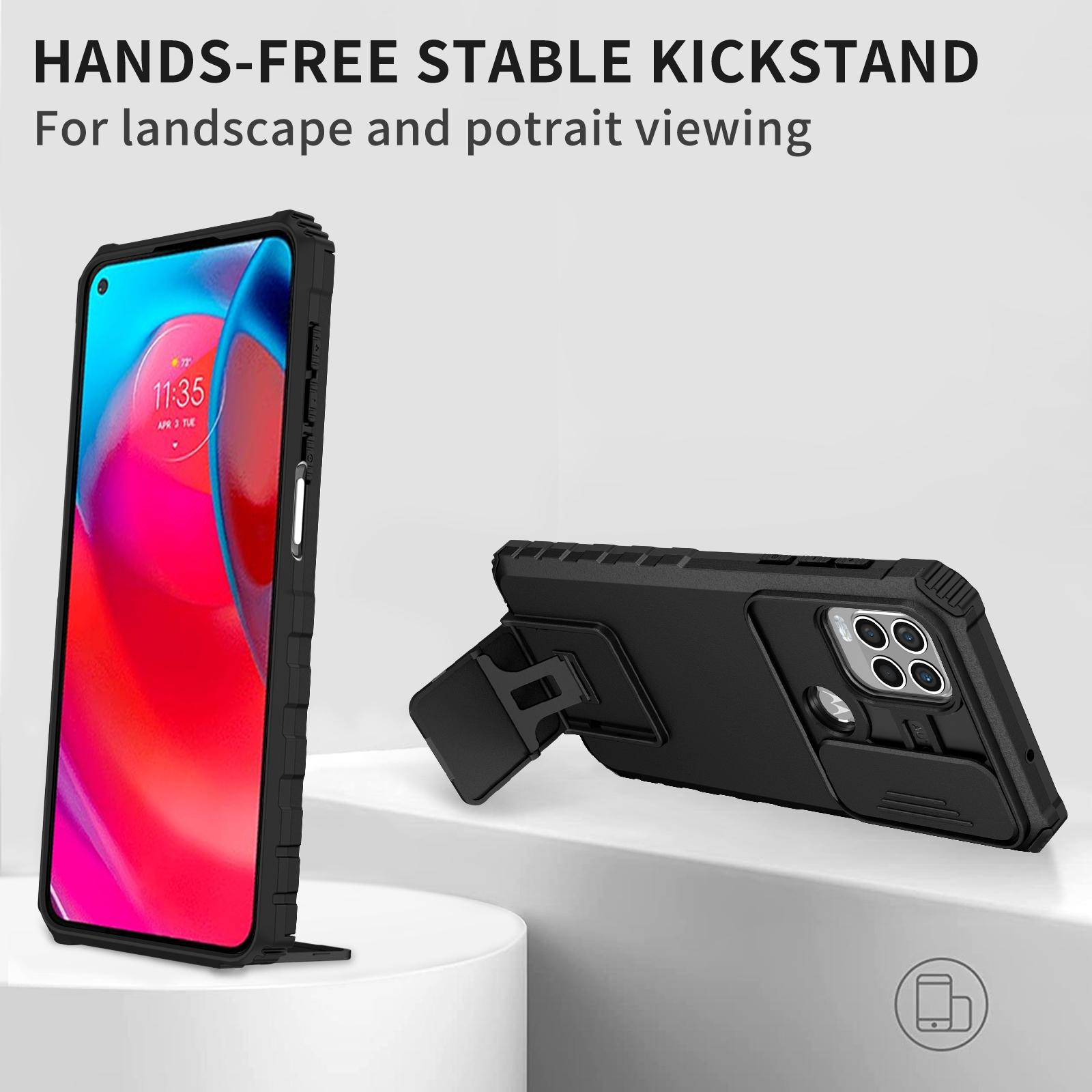 For Motorola Moto G Stylus 5G (2021) Phone Protector Slide Camera Hard PC+Flexible TPU Cover Kickstand Case Black
For Motorola Moto G Stylus 5G (2021) Phone Protector Slide Camera Hard PC+Flexible TPU Cover Kickstand Case Black