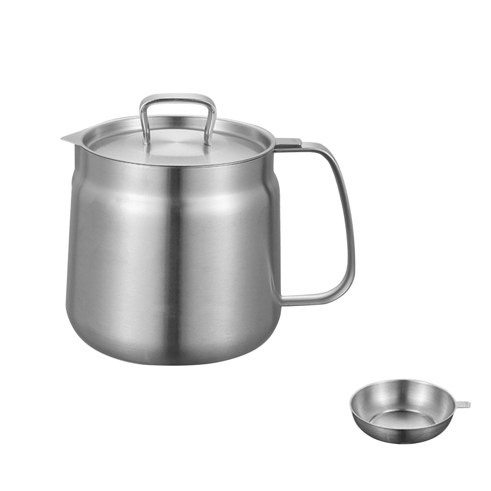 Matte Finish Stainless Steel Large Capacity Oil Storage Can with Filter Screen and Handle for Kitchen Use One Size
Matte Finish Stainless Steel Large Capacity Oil Storage Can with Filter Screen and Handle for Kitchen Use One Size