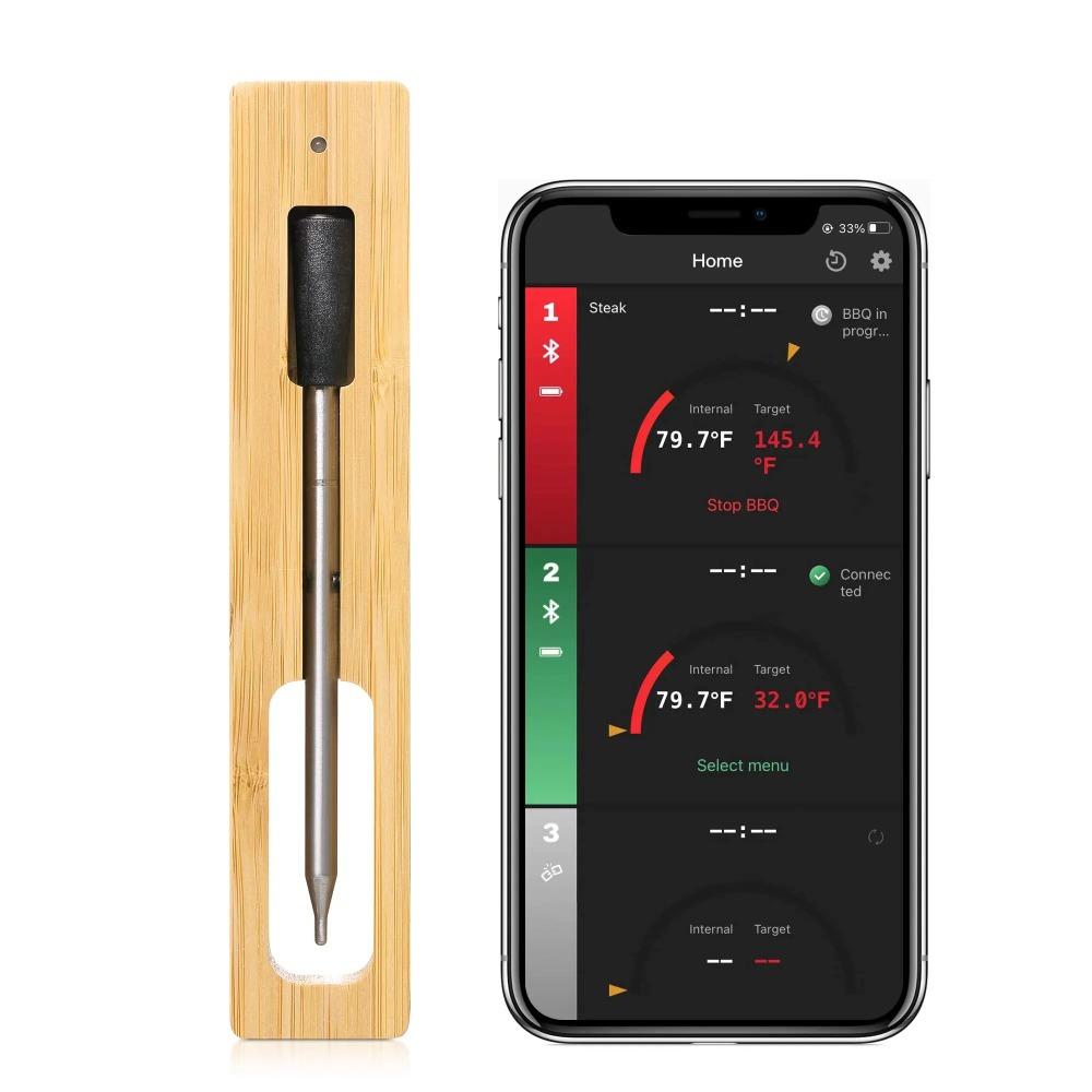 Зонд для гриля BBQ Беспроводной Bluetooth-датчик температуры для гриля Кухонные принадлежности для приготовления пищи Датчик температуры для мяса Говядина на гриле.
Зонд для гриля BBQ Беспроводной Bluetooth-датчик температуры для гриля Кухонные принадлежности для приготовления пищи Датчик температуры для мяса Говядина на гриле.
