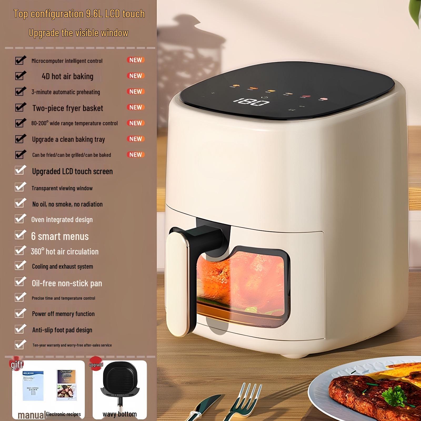 Elegant Multifunctional Oil-Free Electric Air Fryer with Diamond Design
Elegant Multifunctional Oil-Free Electric Air Fryer with Diamond Design