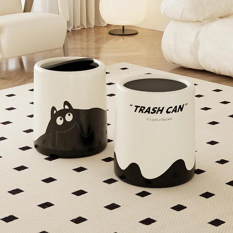 12L Black Cat/Ripple Style Trash Can High-capacity Bathroom Trash Bin Waterproof Wastebasket with Lid Living Room Lovely Dustbin
12L Black Cat/Ripple Style Trash Can High-capacity Bathroom Trash Bin Waterproof Wastebasket with Lid Living Room Lovely Dustbin
