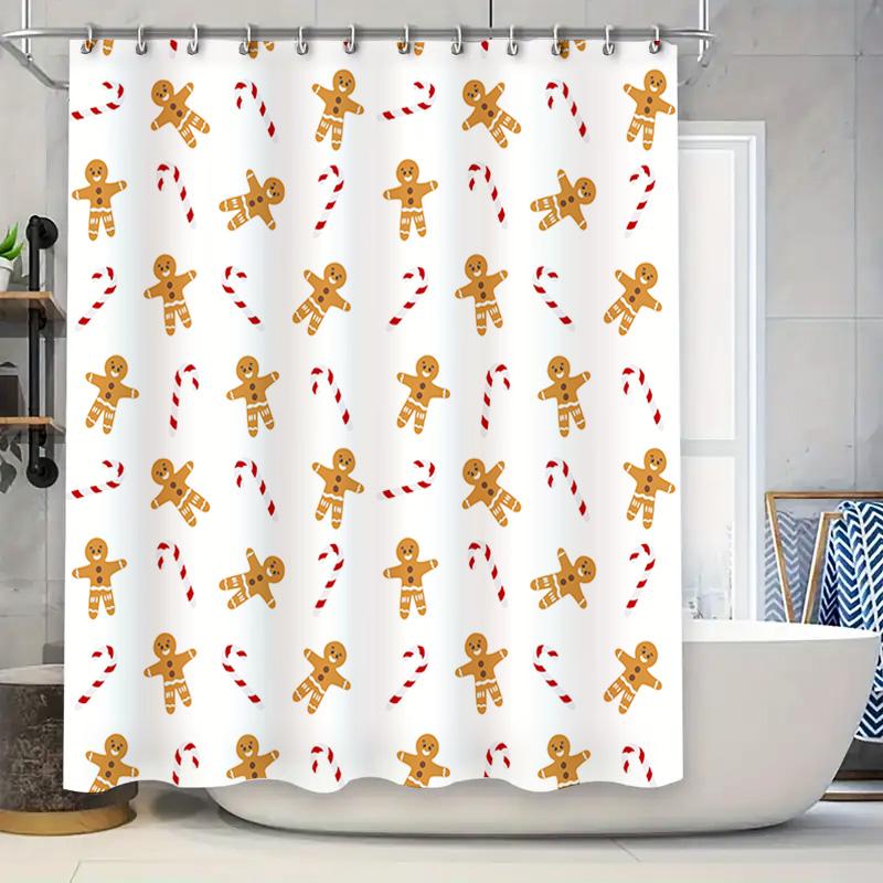 Christmas Candy Cane Gingerbread Man Shower Curtain Waterproof Printed Bathroom Decor For Kids Adults White Background Pattern W W60H190(CM)-1 Pcs
Christmas Candy Cane Gingerbread Man Shower Curtain Waterproof Printed Bathroom Decor For Kids Adults White Background Pattern W W60H190(CM)-1 Pcs
