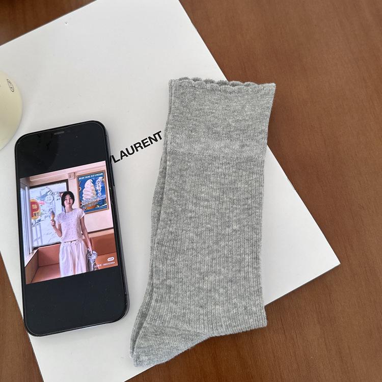 Spring-Summer Women s Thin Breathable Cotton Lace Socks - Korean Style Solid Color Ribbed Mid-Calf One Size
Spring-Summer Women s Thin Breathable Cotton Lace Socks - Korean Style Solid Color Ribbed Mid-Calf One Size