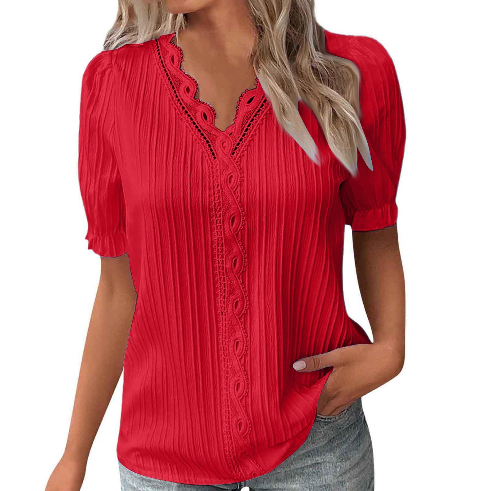 Модные женские летние топы с короткими рукавами L красный
Модные женские летние топы с короткими рукавами L красный