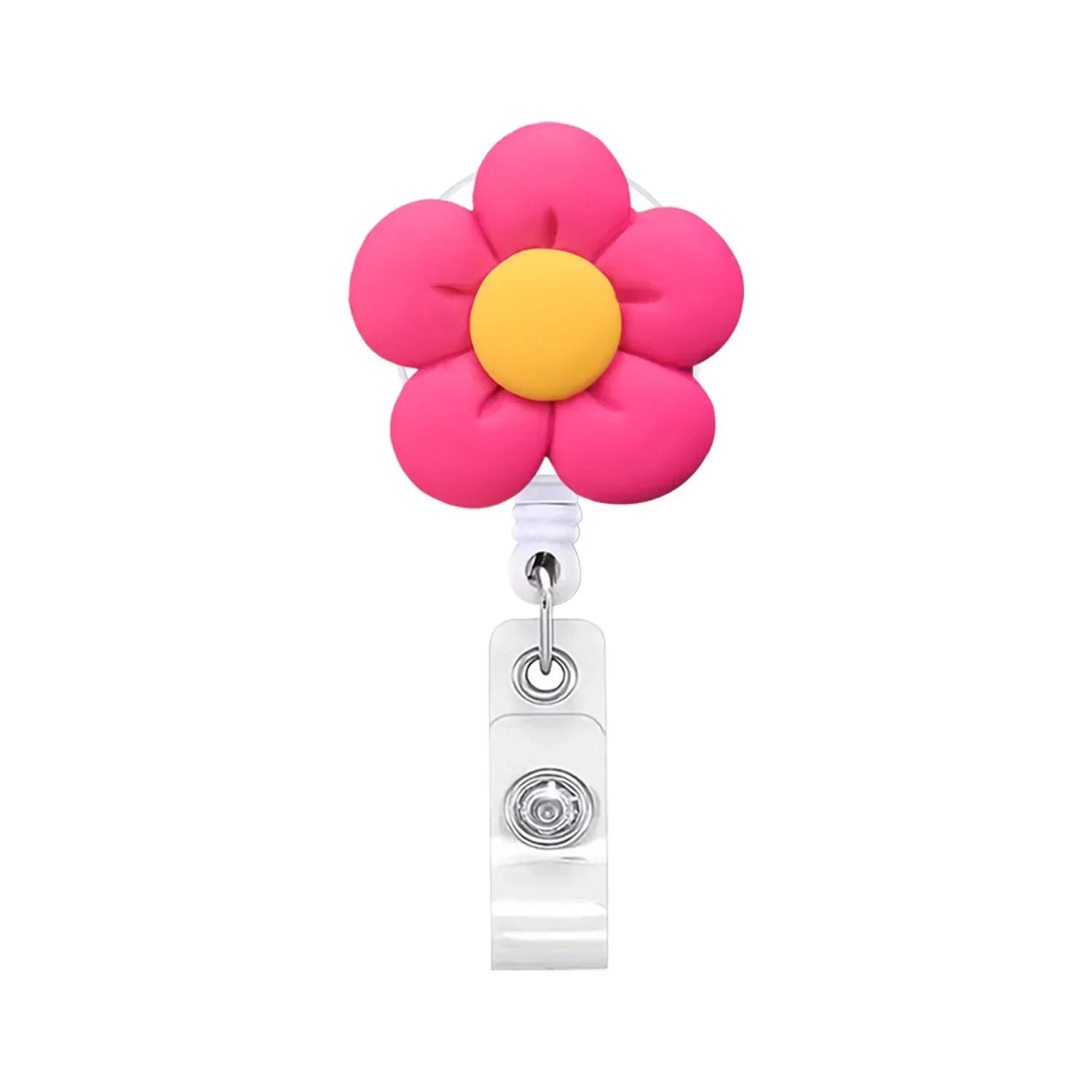 Women Cute Retractable Resin Colored Flowers Nurse Doctor Chest Badge Reel Clip Holder Work ID Card Holder Keychain Accessories ярко-розовый
Women Cute Retractable Resin Colored Flowers Nurse Doctor Chest Badge Reel Clip Holder Work ID Card Holder Keychain Accessories ярко-розовый