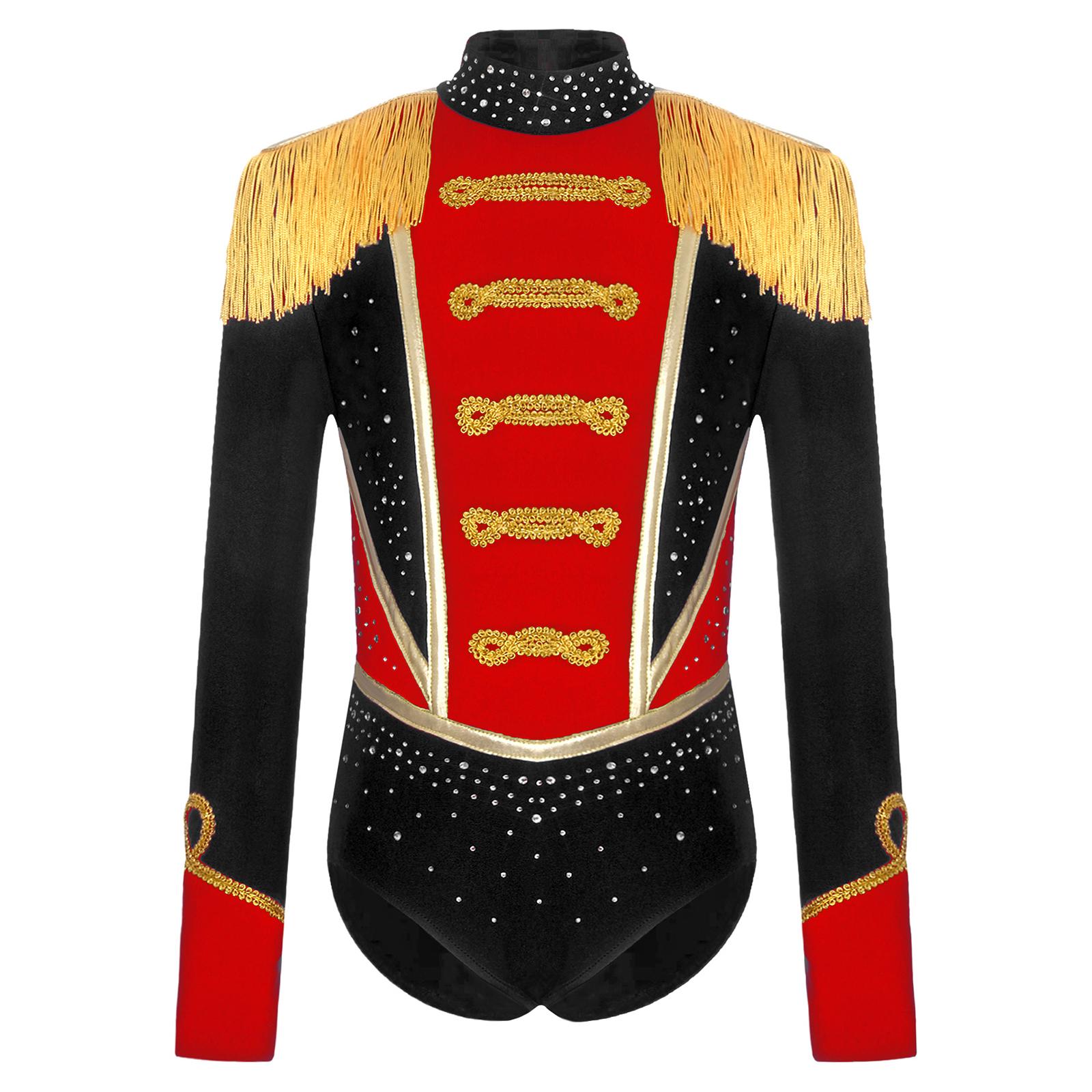 Girls Circus Leotard Rhinestones Long Sleeve Fringed Epaulets Contrast Color Bodysuit Fancy Dress 5-6 Years чорний
Girls Circus Leotard Rhinestones Long Sleeve Fringed Epaulets Contrast Color Bodysuit Fancy Dress 5-6 Years чорний