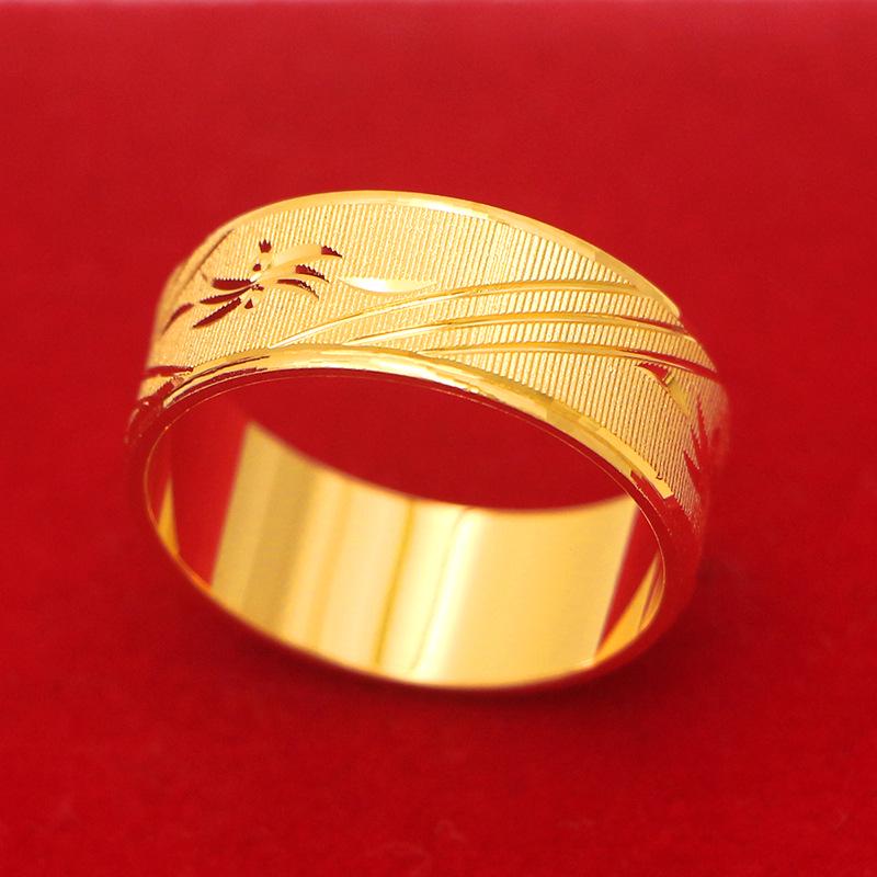 Elegant 24K Gold Electroplated Couple Rings with Matte Carved Pattern for Men and Women
Elegant 24K Gold Electroplated Couple Rings with Matte Carved Pattern for Men and Women