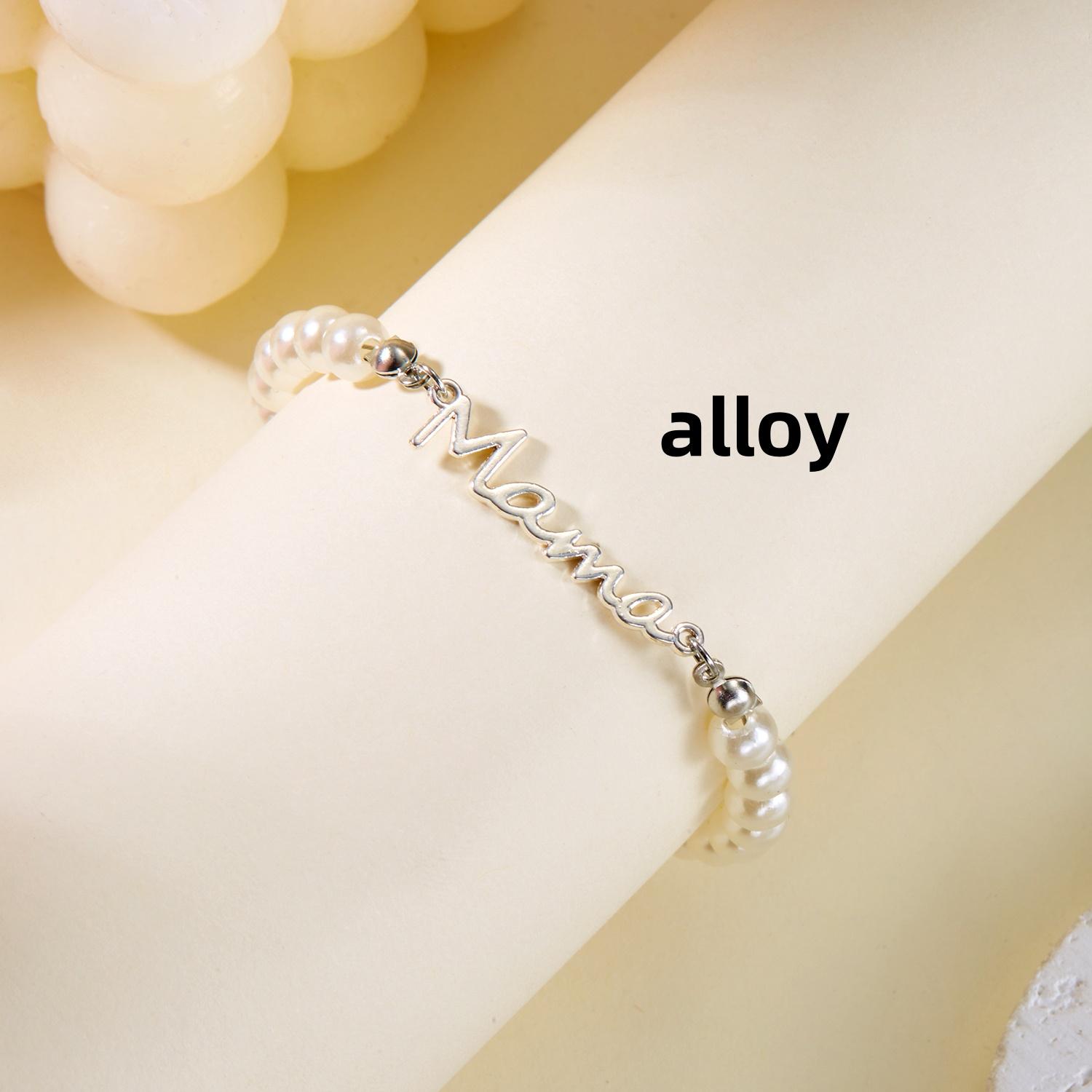 Imitation Pearl Letter Mama Pendant Bracelets Fashion Charms Stainless Steel Chains Bracelet for Women Jewelry Mother s Day Gift
Imitation Pearl Letter Mama Pendant Bracelets Fashion Charms Stainless Steel Chains Bracelet for Women Jewelry Mother s Day Gift