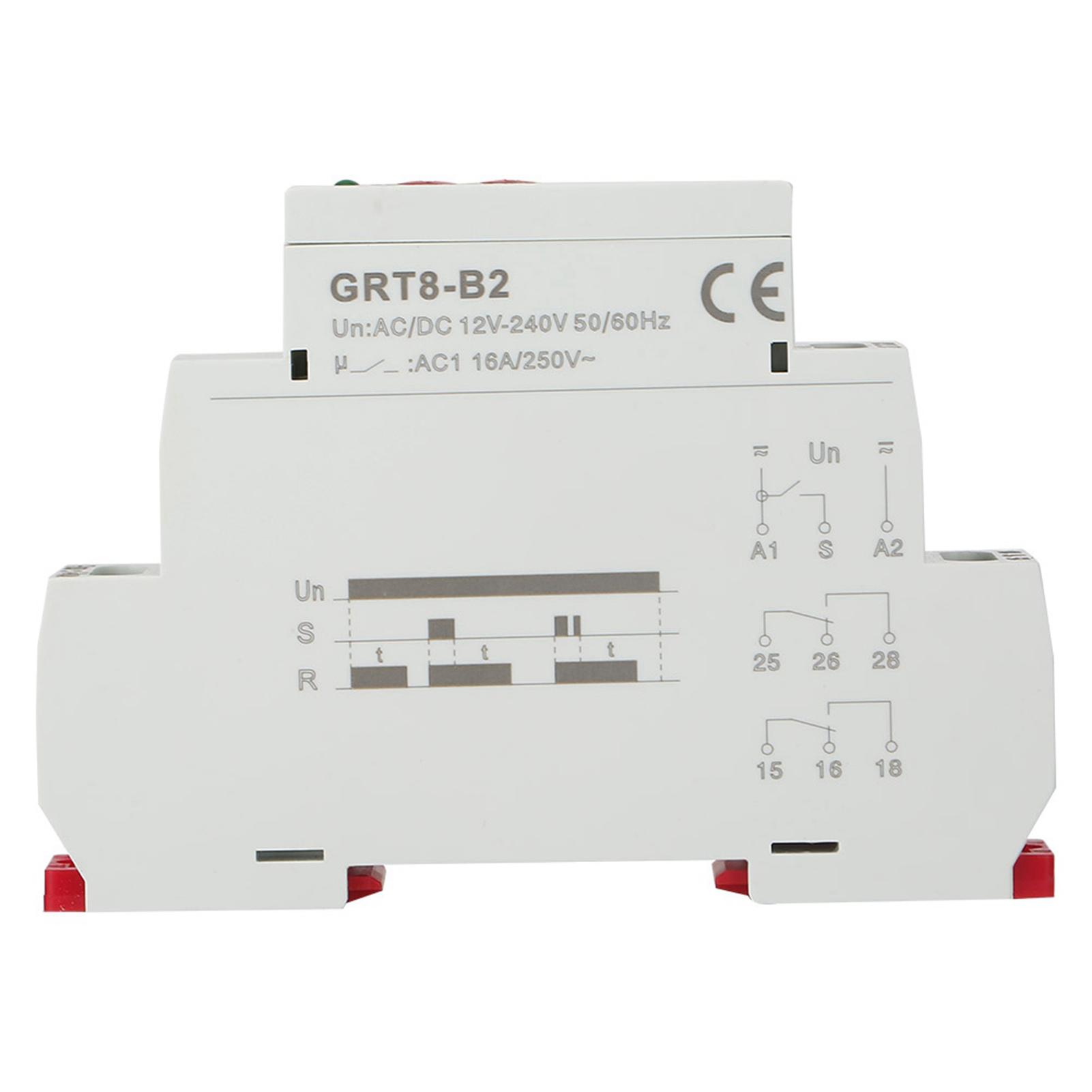 GRT8 B2 Mini Single Function Control Din Rail Time Relay AC DC 12V 240V
GRT8 B2 Mini Single Function Control Din Rail Time Relay AC DC 12V 240V