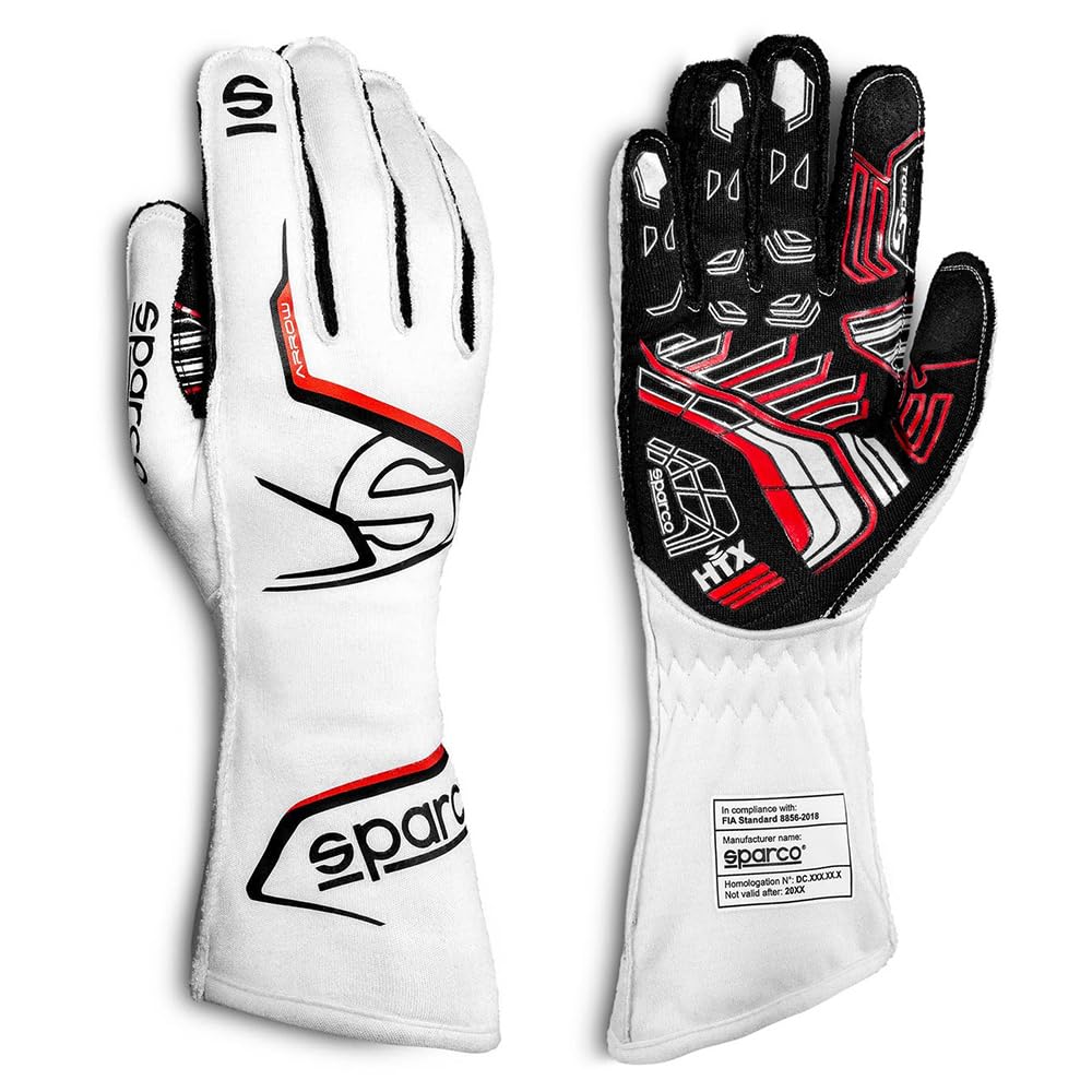 Sparco Racing Gloves ARROW for 4 Wheels Standard Certified 9 S00131409BINR FIA8856-2018 (White, (M Size))
Sparco Racing Gloves ARROW for 4 Wheels Standard Certified 9 S00131409BINR FIA8856-2018 (White, (M Size))