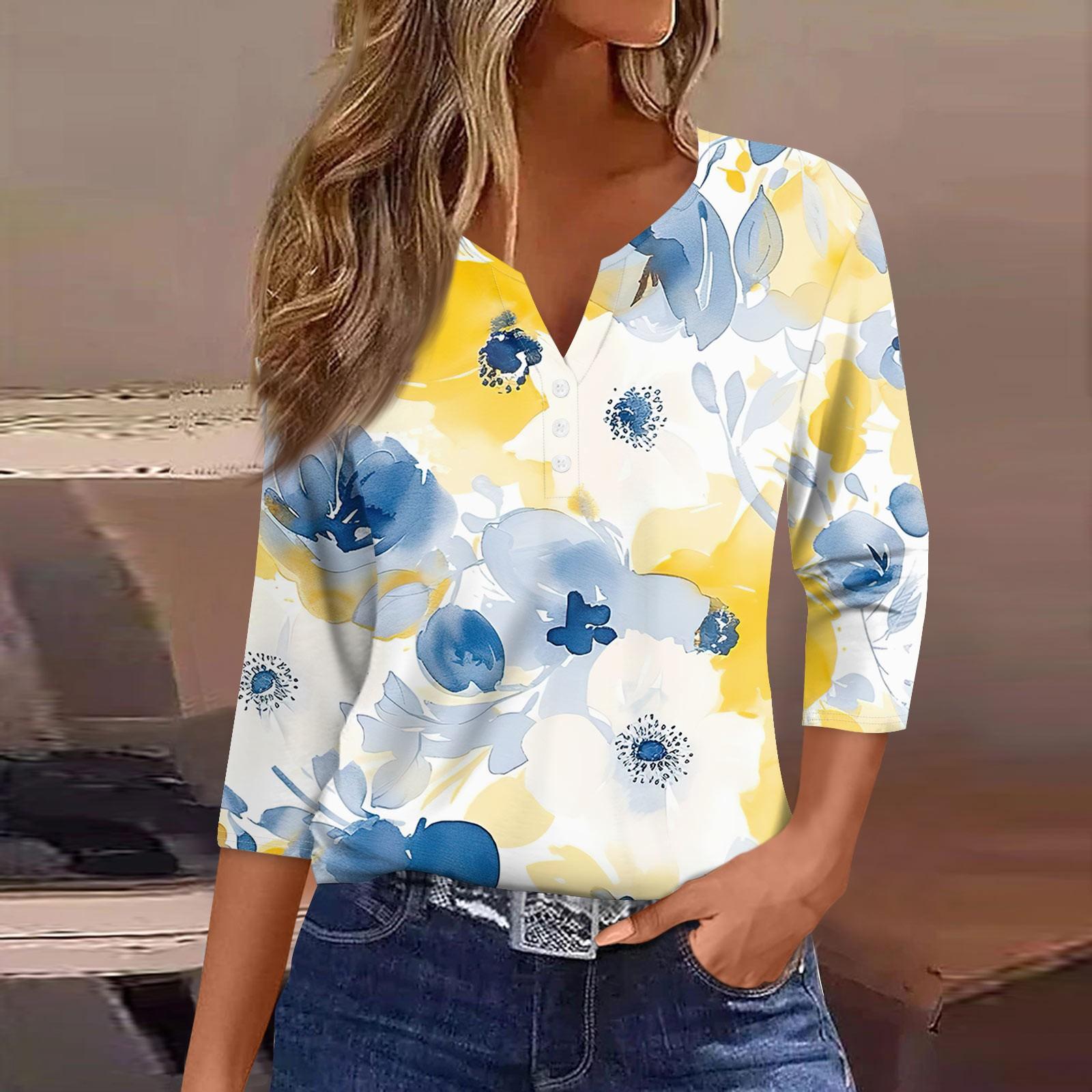 Жен. Футболка Футболка С принтом Пуговицы Рукав 3/4 Повседневные Выходные Мода Классический Классический V-образный вырез Обычный Верх XL жёлтый
Жен. Футболка Футболка С принтом Пуговицы Рукав 3/4 Повседневные Выходные Мода Классический Классический V-образный вырез Обычный Верх XL жёлтый