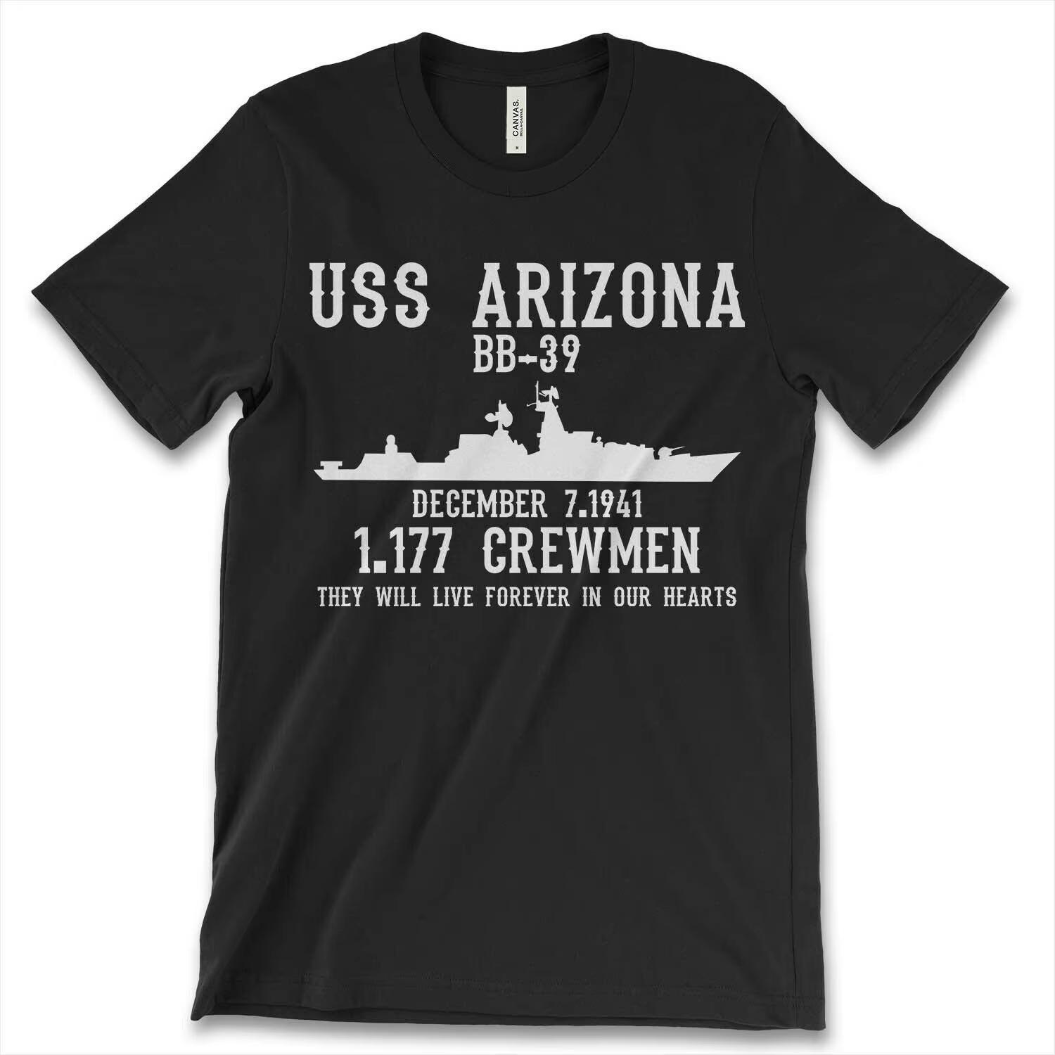 USS Arizona BB-39 December 7.1941 Crewmen Anniversary T-Shirt. Summer Cotton Short Sleeve O-Neck Mens T Shirt New 4XL
USS Arizona BB-39 December 7.1941 Crewmen Anniversary T-Shirt. Summer Cotton Short Sleeve O-Neck Mens T Shirt New 4XL
