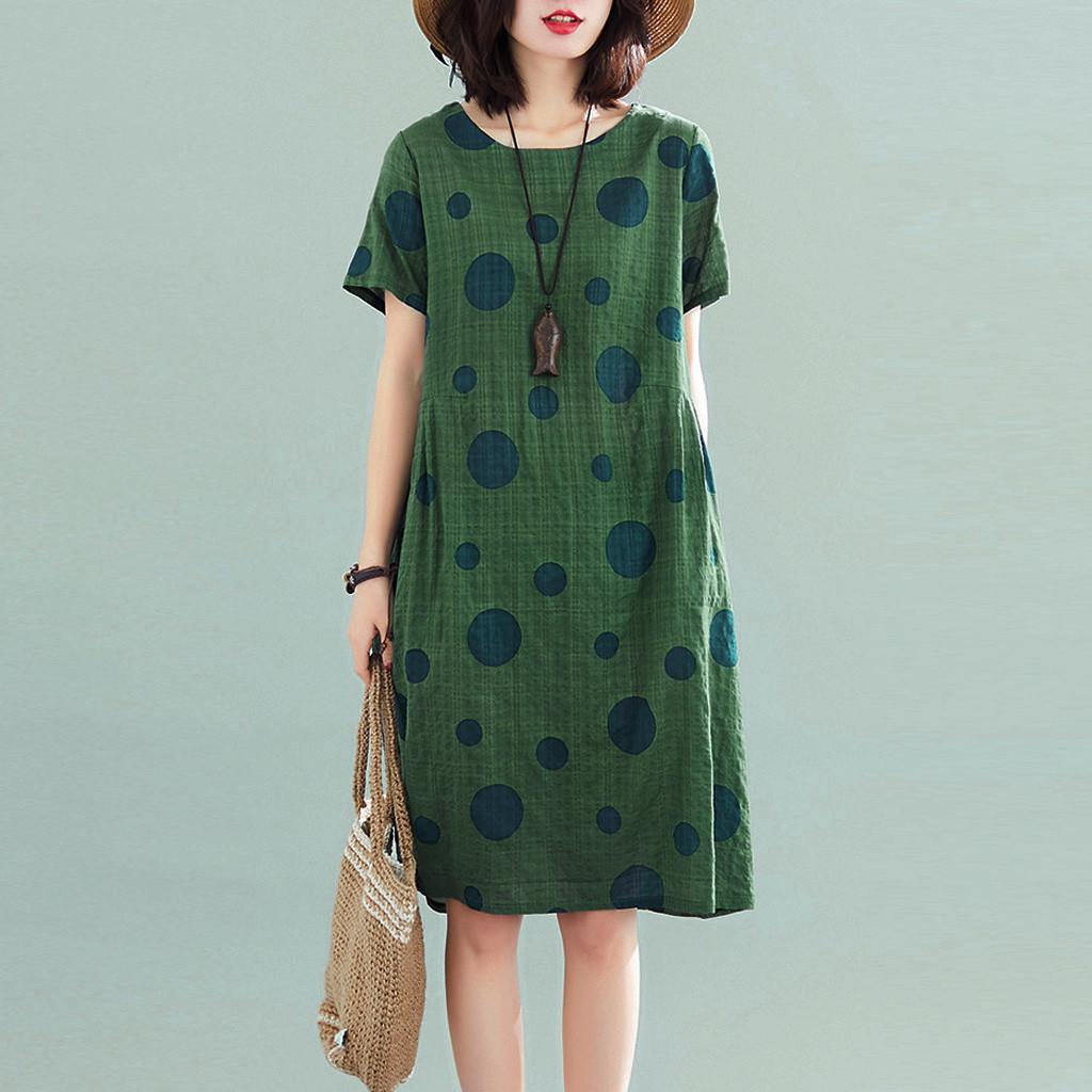 Женское свободное платье средней длины с короткими рукавами в стиле ретро в горошек из хлопка и льна M зелёный
Женское свободное платье средней длины с короткими рукавами в стиле ретро в горошек из хлопка и льна M зелёный