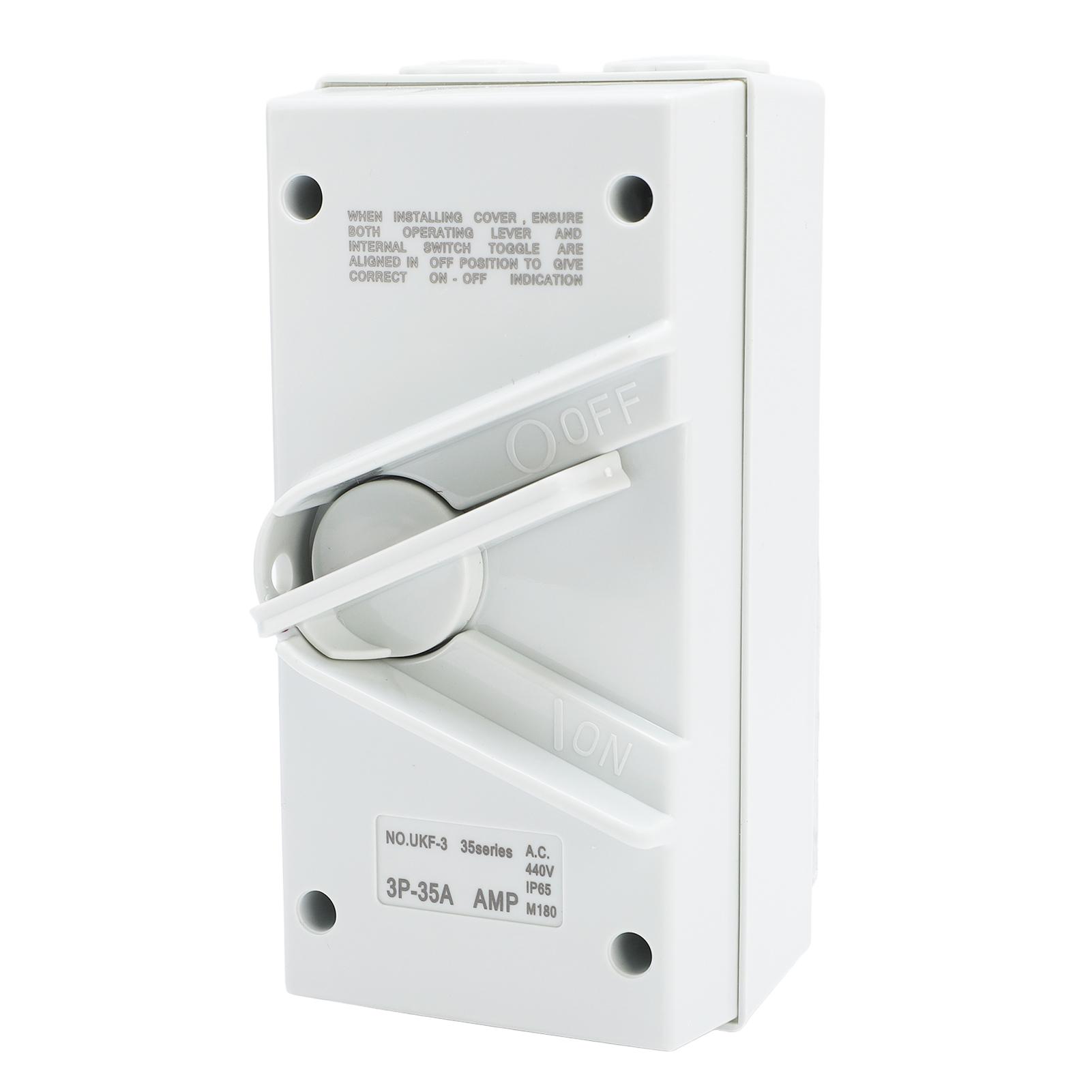 Enclosed Motor Disconnect Switch AC440V 35A IP65 Water Proof 3 Pole Safety Isolation Switch
Enclosed Motor Disconnect Switch AC440V 35A IP65 Water Proof 3 Pole Safety Isolation Switch