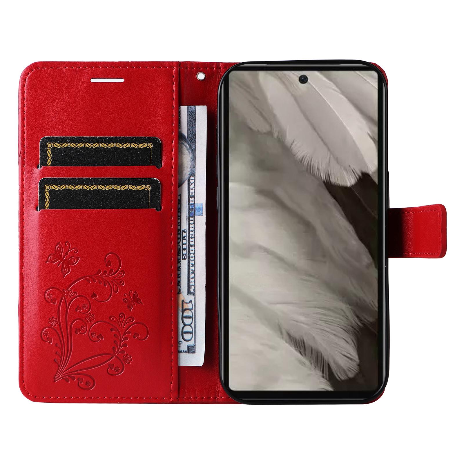 For Google Pixel 7a Wallet Case Floral Butterfly Imprinted Leather Phone Cover Stand Red
For Google Pixel 7a Wallet Case Floral Butterfly Imprinted Leather Phone Cover Stand Red