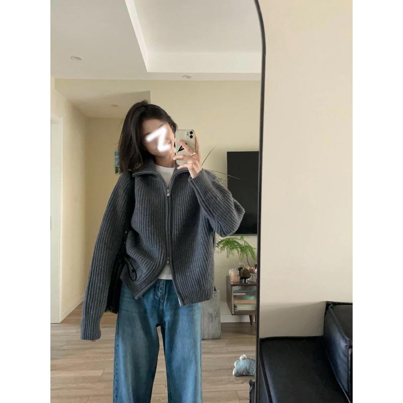A double zipper knitted cardigan for women s autumn and winter soft waxy pit strip sweater turtleneck top jacket L серый
A double zipper knitted cardigan for women s autumn and winter soft waxy pit strip sweater turtleneck top jacket L серый