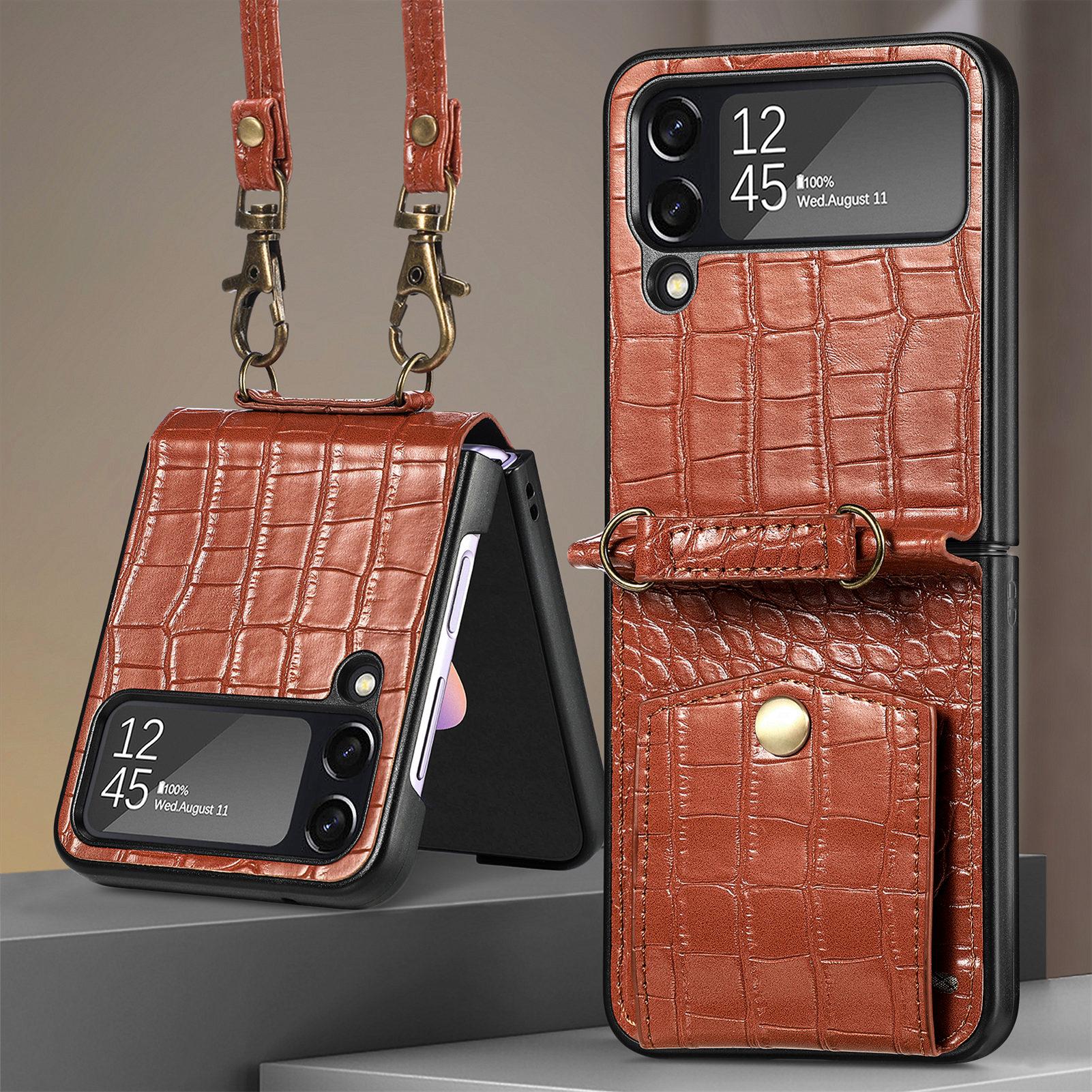 Шкіряний чохол із шнурком Crossbody Cards Solt для Samsung Galaxy Z Flip 4 5G Flip4 Задня кришка гаманця з малюнком крокодила. for Galaxy Z Flip 4 коричневий
Шкіряний чохол із шнурком Crossbody Cards Solt для Samsung Galaxy Z Flip 4 5G Flip4 Задня кришка гаманця з малюнком крокодила. for Galaxy Z Flip 4 коричневий