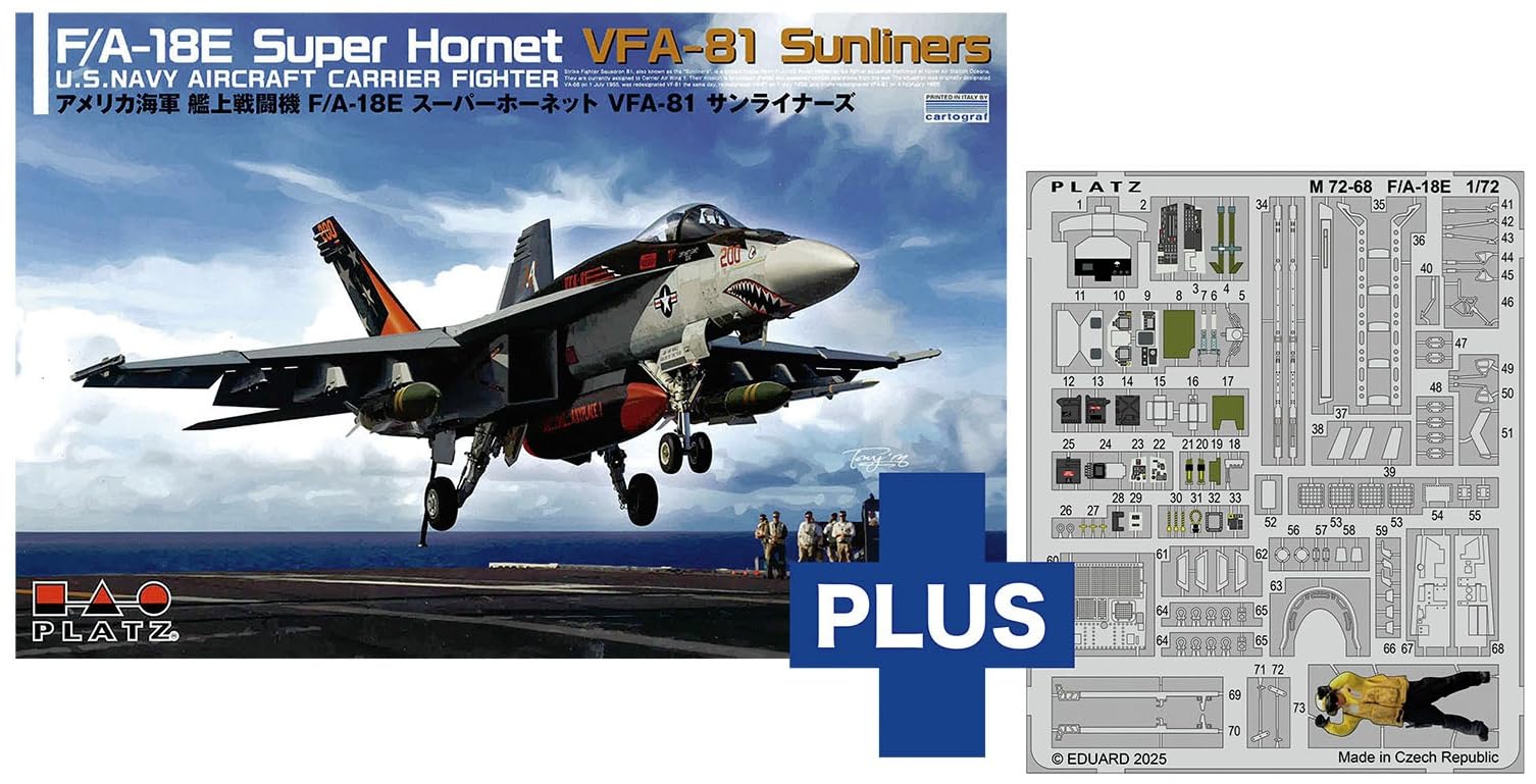PLATZ American Super Hornet Sunliners with Etching Parts Plastic Model 1/72 F/A-18E VFA-81 AE-45 (Airplane)
PLATZ American Super Hornet Sunliners with Etching Parts Plastic Model 1/72 F/A-18E VFA-81 AE-45 (Airplane)