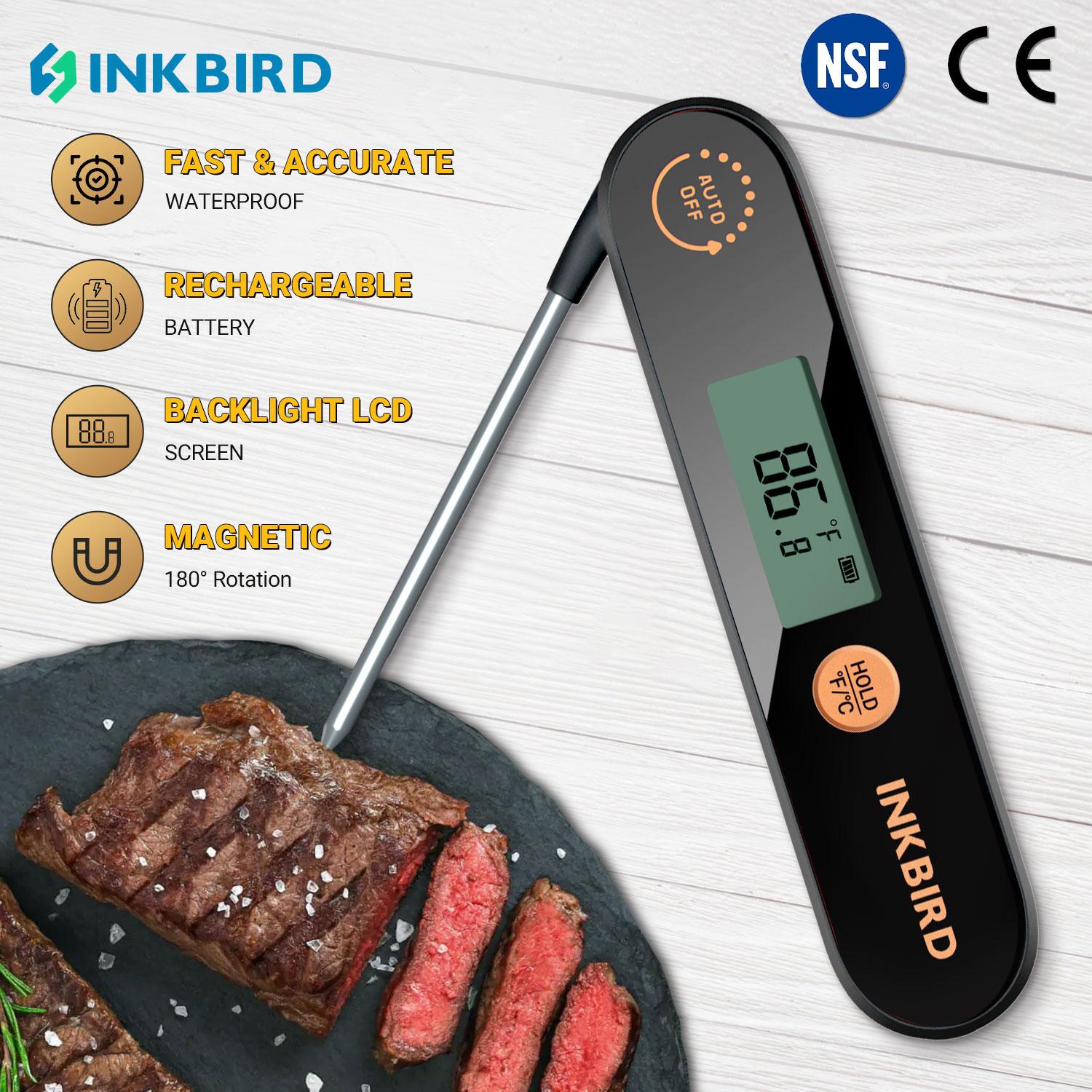 Цифровой портативный термометр для мяса INKBIRD, водонепроницаемый, с мгновенным считыванием показаний, со складными зондами для молока для барбекю CHINA
Цифровой портативный термометр для мяса INKBIRD, водонепроницаемый, с мгновенным считыванием показаний, со складными зондами для молока для барбекю CHINA