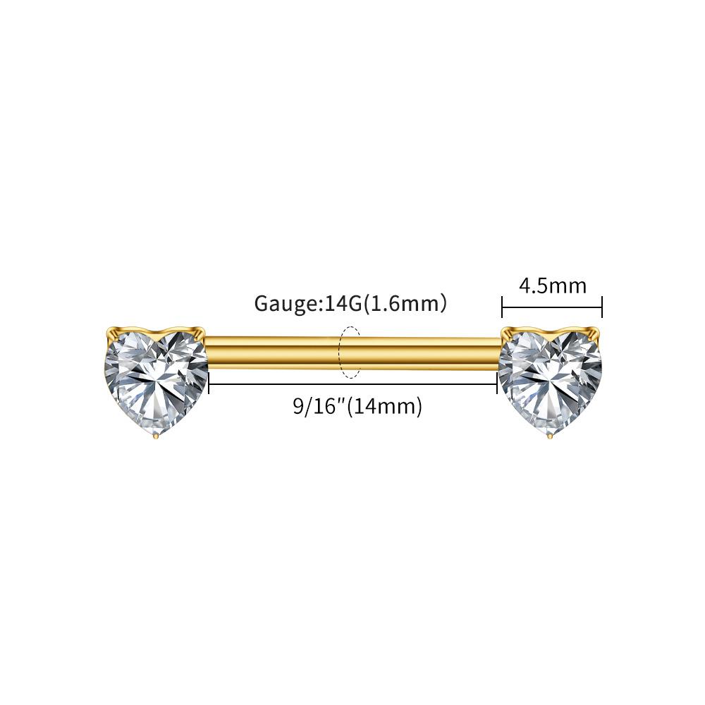 1Pc Right Grand ASTM F136 Titanium 14G Heart CZ Nipple Ring Threadless Push Pin Straight Nipple Barbell Piercing Body Jewelry
1Pc Right Grand ASTM F136 Titanium 14G Heart CZ Nipple Ring Threadless Push Pin Straight Nipple Barbell Piercing Body Jewelry