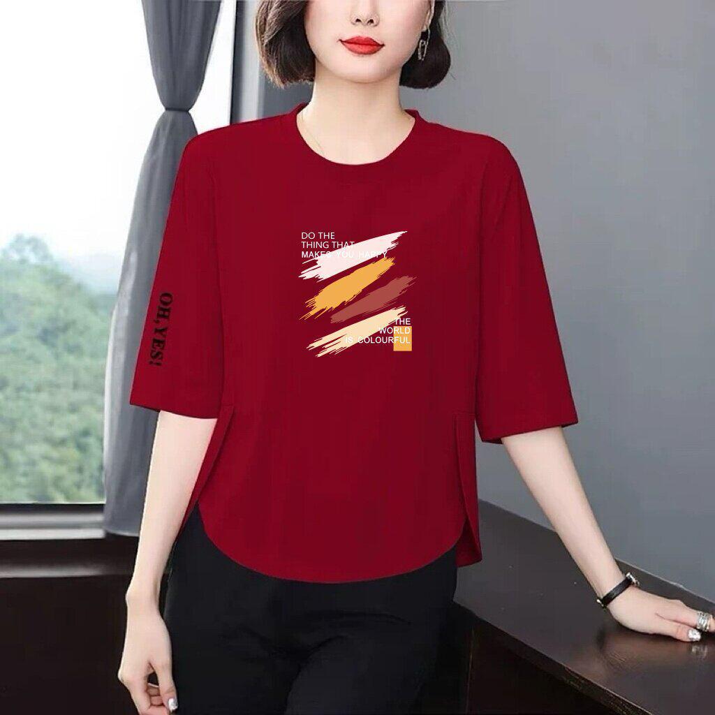 Trendy Loose-Fit Printed T-Shirt with 3/4 Sleeves for Women 50+ XL
Trendy Loose-Fit Printed T-Shirt with 3/4 Sleeves for Women 50+ XL