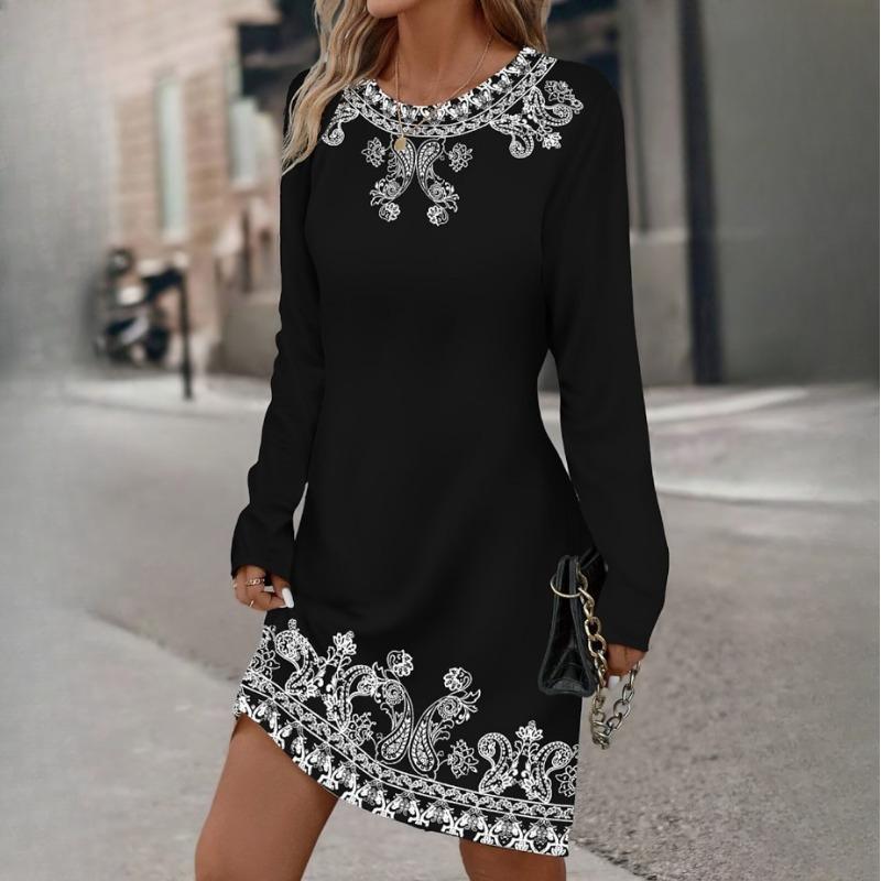 Женские платья миди QICED с круглым вырезом и длинными рукавами с растительным цветочным принтом XXL чёрный
Женские платья миди QICED с круглым вырезом и длинными рукавами с растительным цветочным принтом XXL чёрный